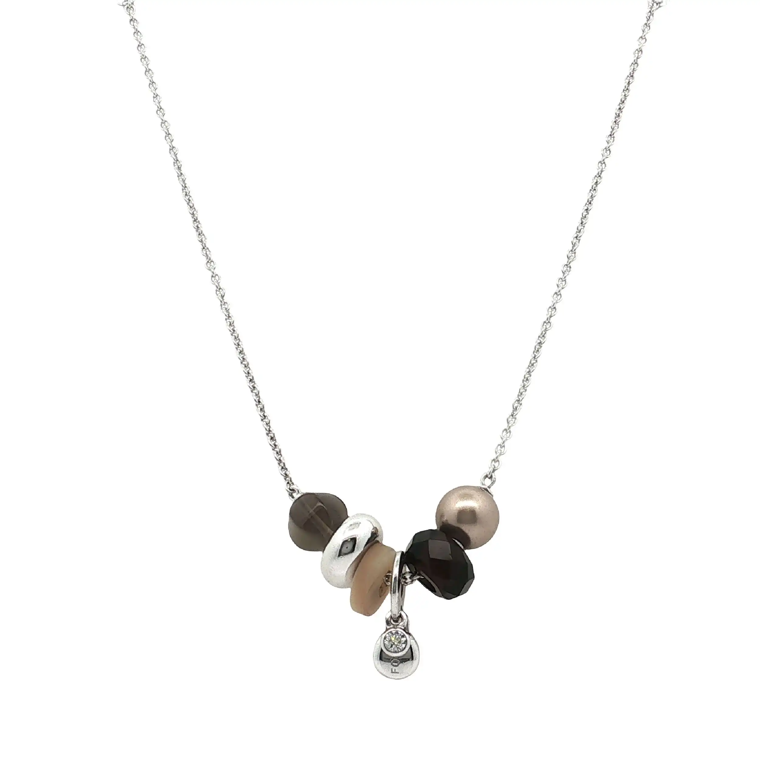 Collier Fossil Silber mit braunen Steinen Collier Fossil Silber mit braunen Steinen