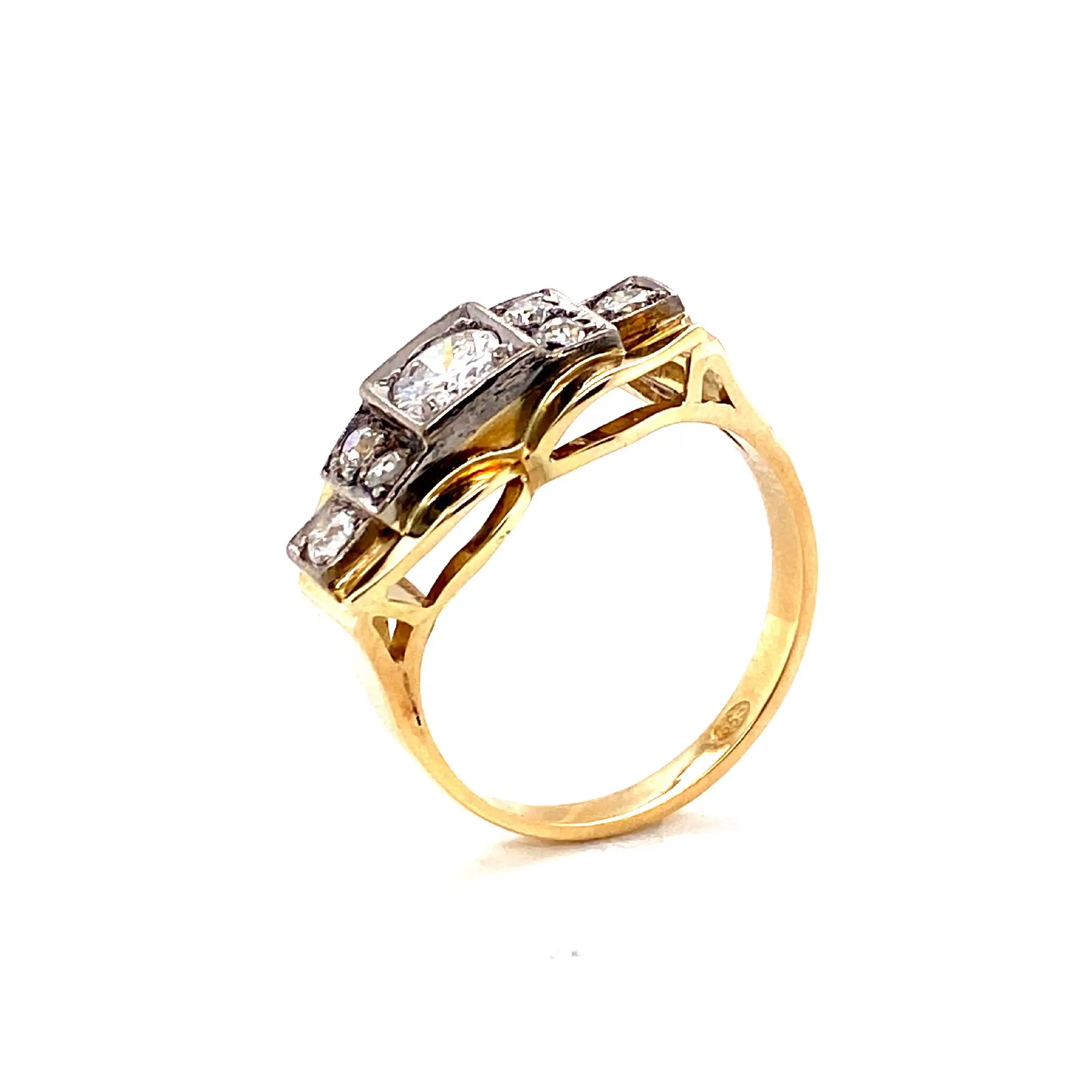 Ring Bicolor mit Brillanten und Altschliffdiamanten Ring Bicolor mit Brillanten und Altschliffdiamanten