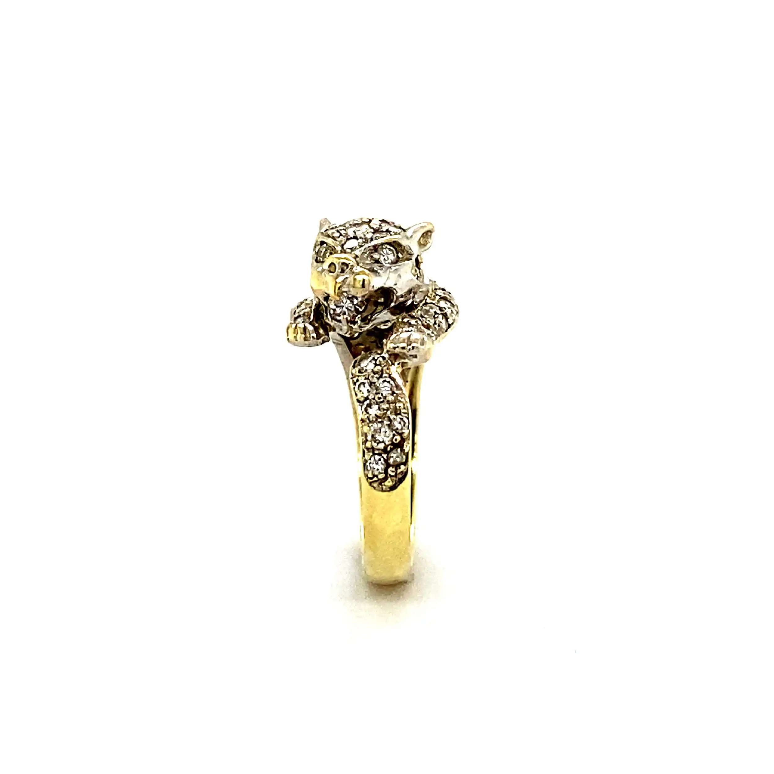 Ring Bicolor mit Brillanten Panther Ring Bicolor mit Brillanten Panther