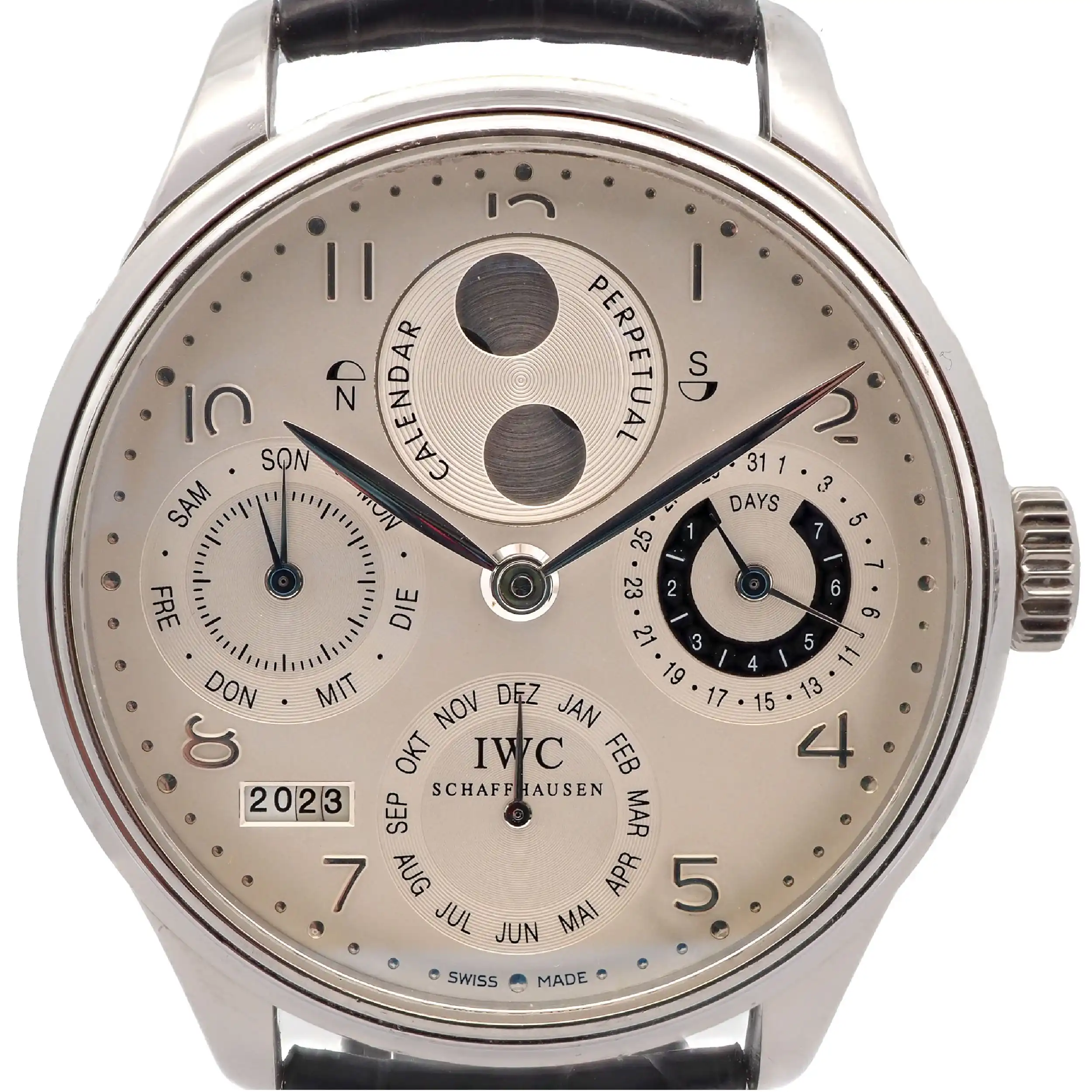 Herrenuhr IWC Portugieser Perpetual "Ewiger Kalender" Platin limitiert auf 250 Stk. Herrenuhr IWC Portugieser Perpetual "Ewiger Kalender" Platin limitiert auf 250 Stk.