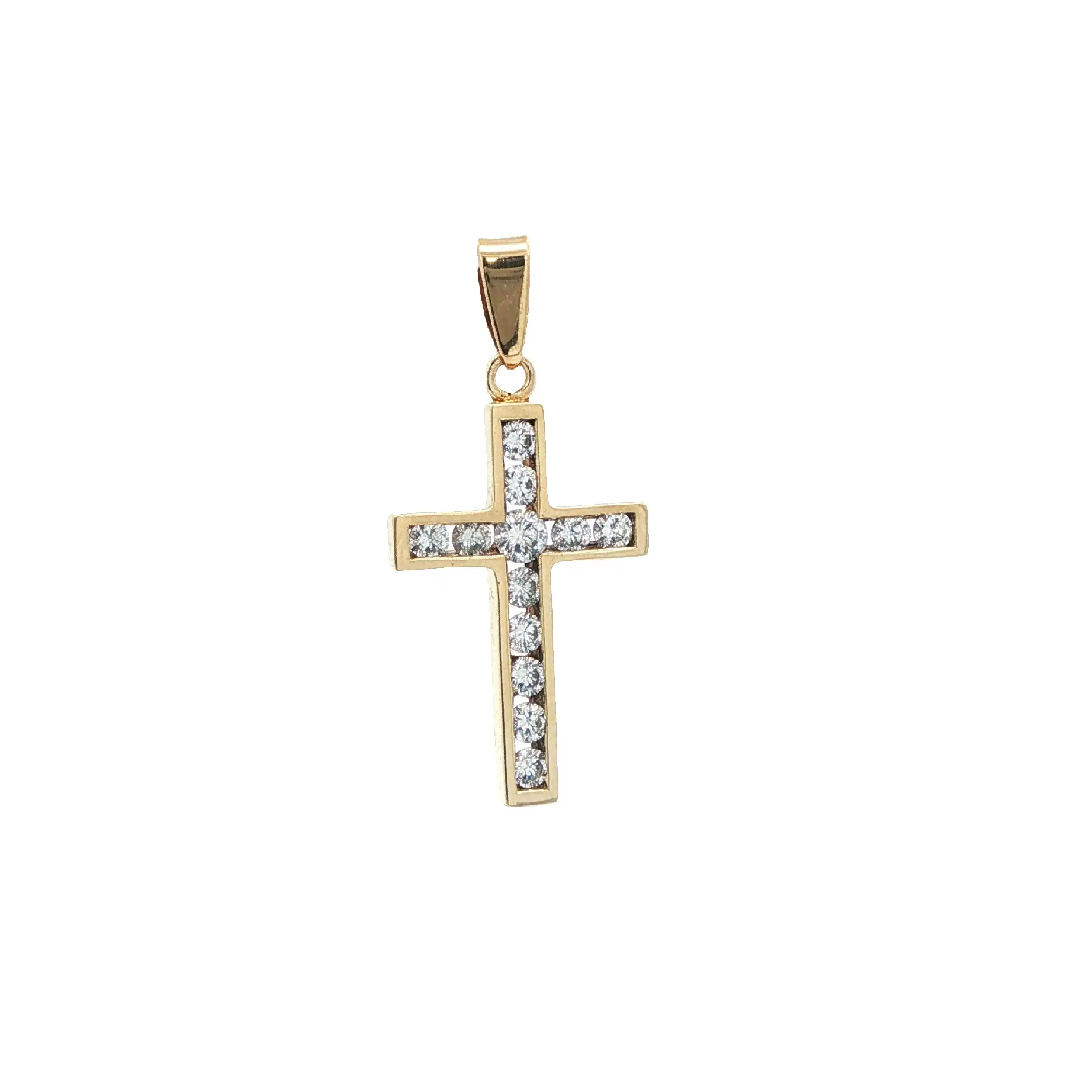 Anhänger Gelbgold "Kreuz" mit Zirkonia 