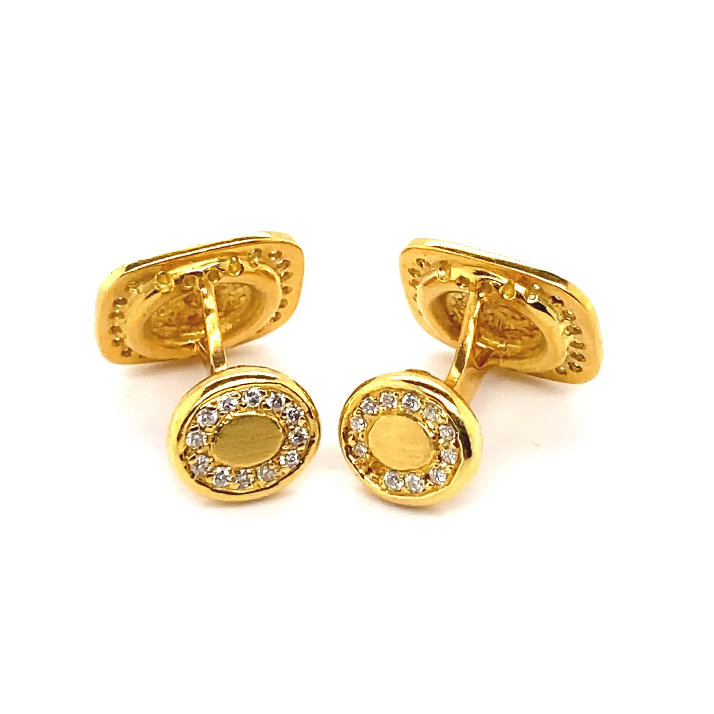 Manschettenknöpfe Gelbgold mit Brillanten Manschettenknöpfe Gelbgold mit Brillanten