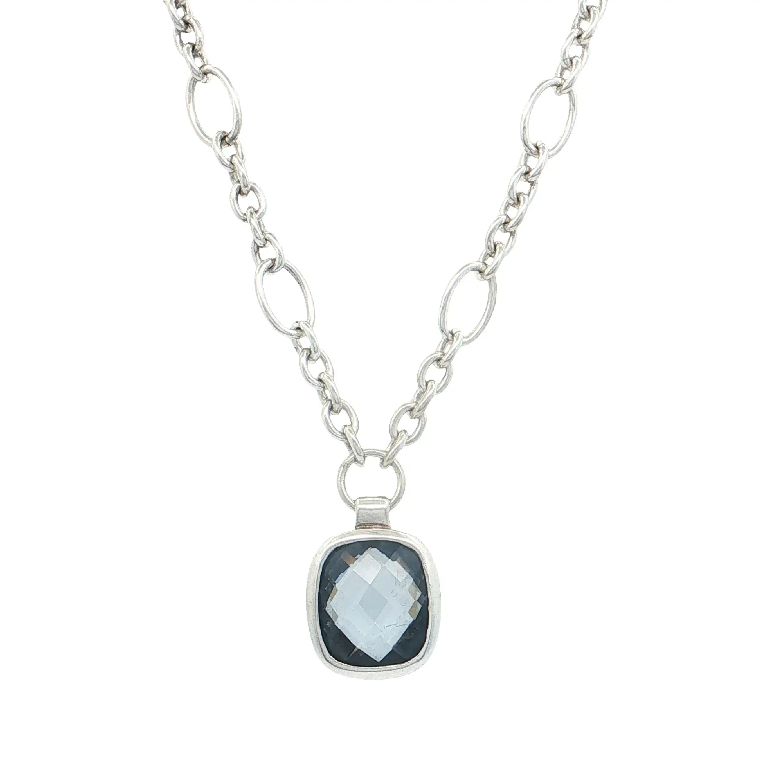 Erbskette Silber mit Anhänger mit blauem Farbstein "Esprit" Erbskette Silber mit Anhänger mit blauem Farbstein "Esprit"