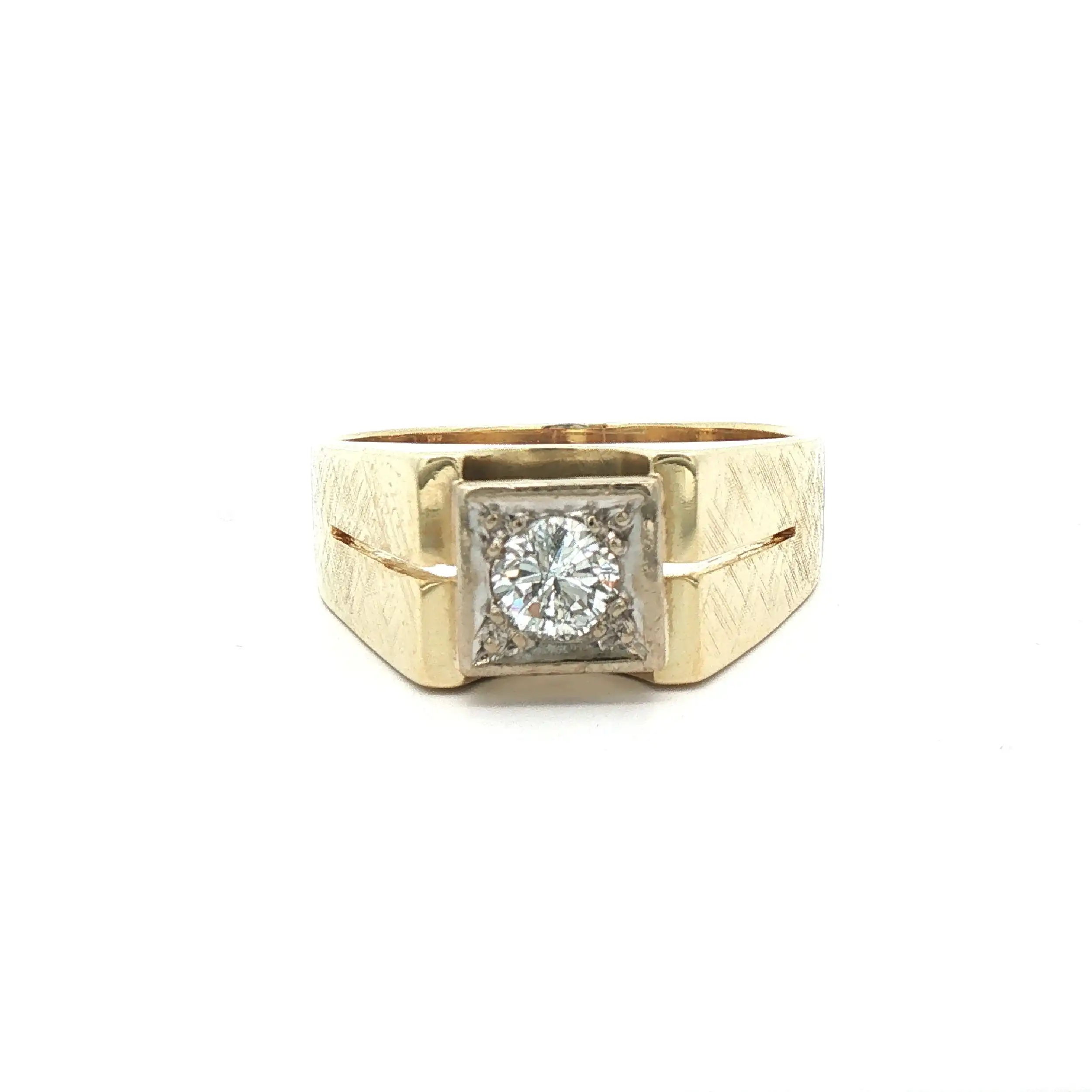 Herrenring Gelbgold mit Brillant