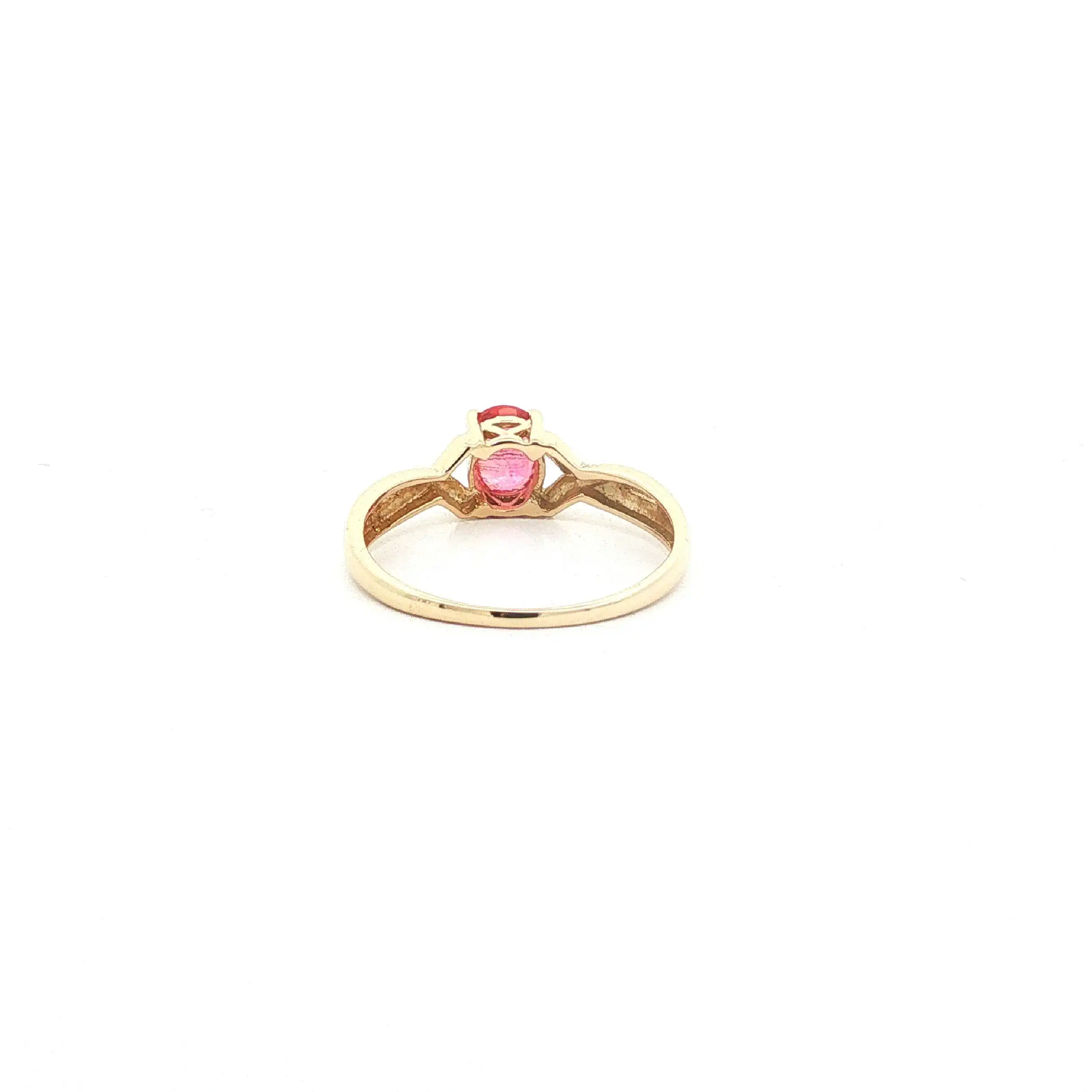 Ring Gelbgold mit pinkem Korund, behandelt Ring Gelbgold mit pinkem Korund, behandelt