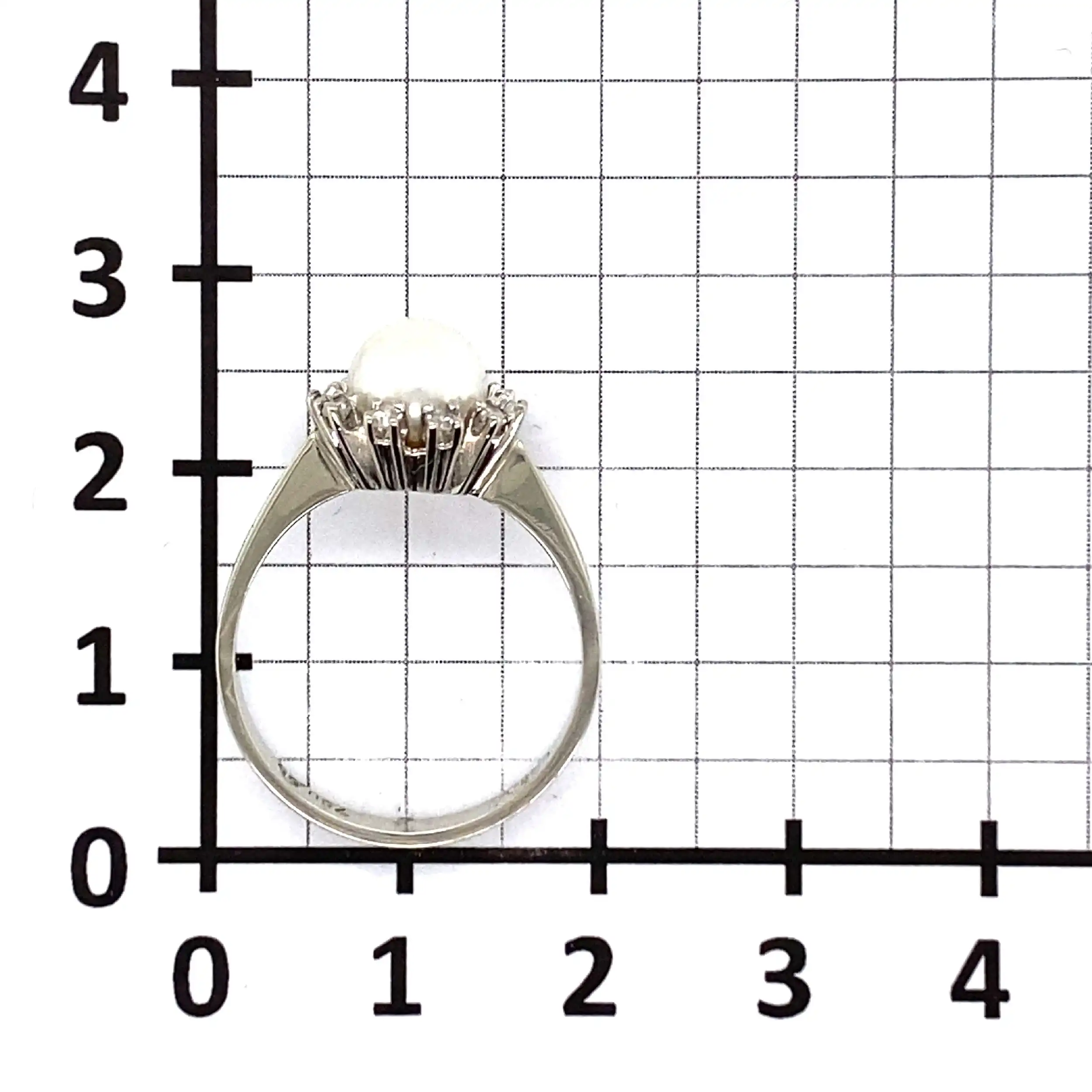 Ring Weißgold mit Perle & Diamanten Ring Weißgold mit Perle & Diamanten
