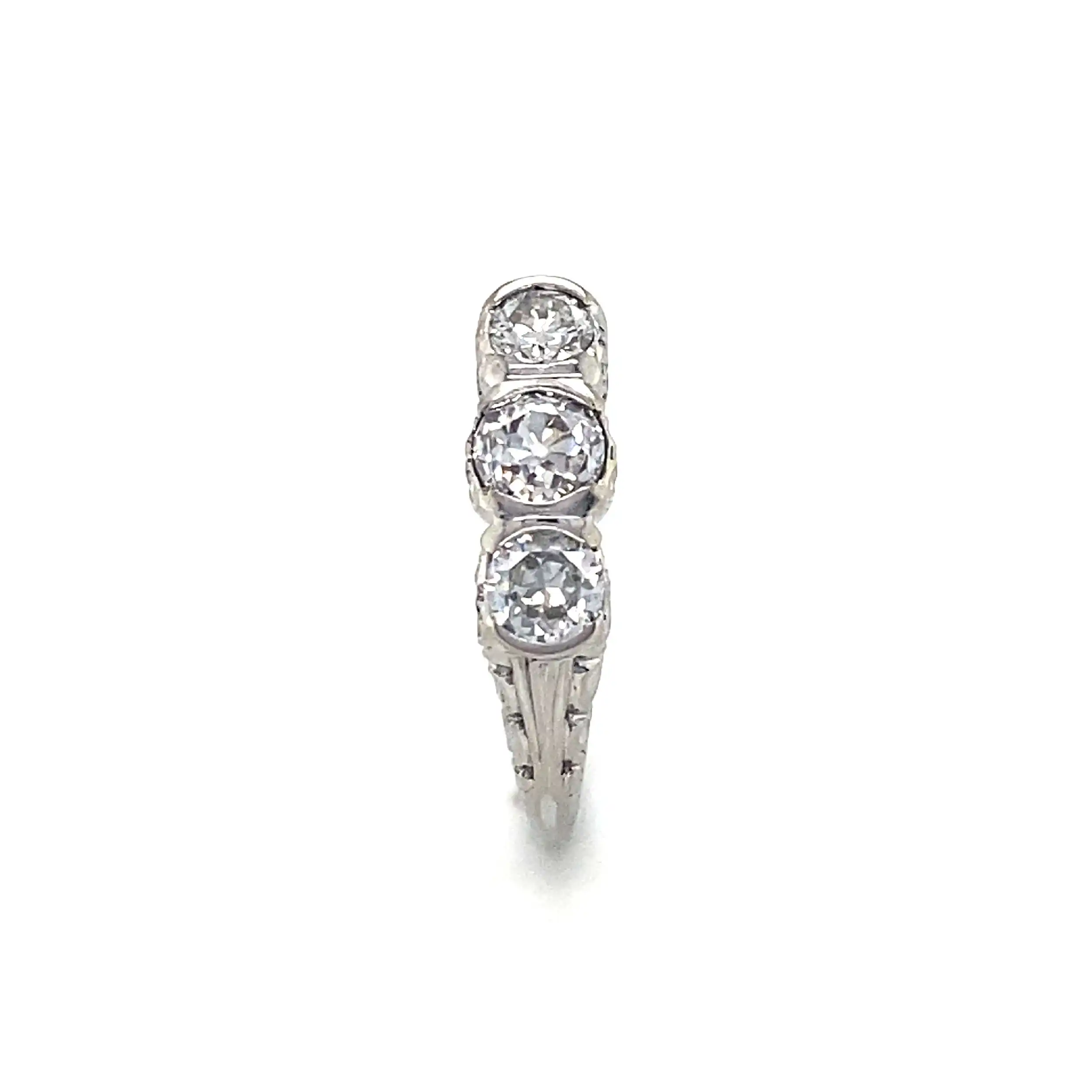 Ring Weißgold mit 3 Altschliff Diamanten Ring Weißgold mit 3 Altschliff Diamanten
