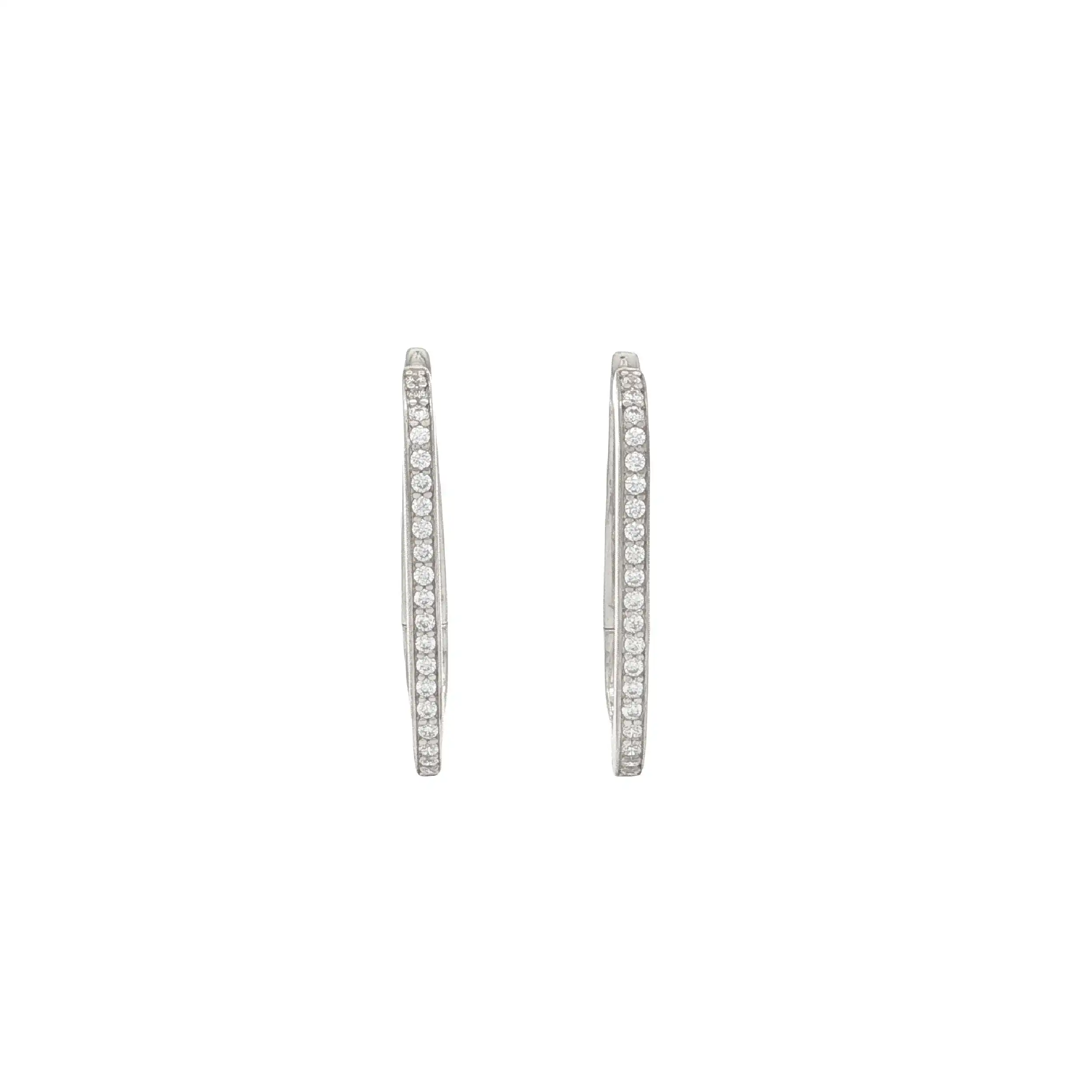 Silbercreolen eckig mit Zirkonia Silbercreolen eckig mit Zirkonia