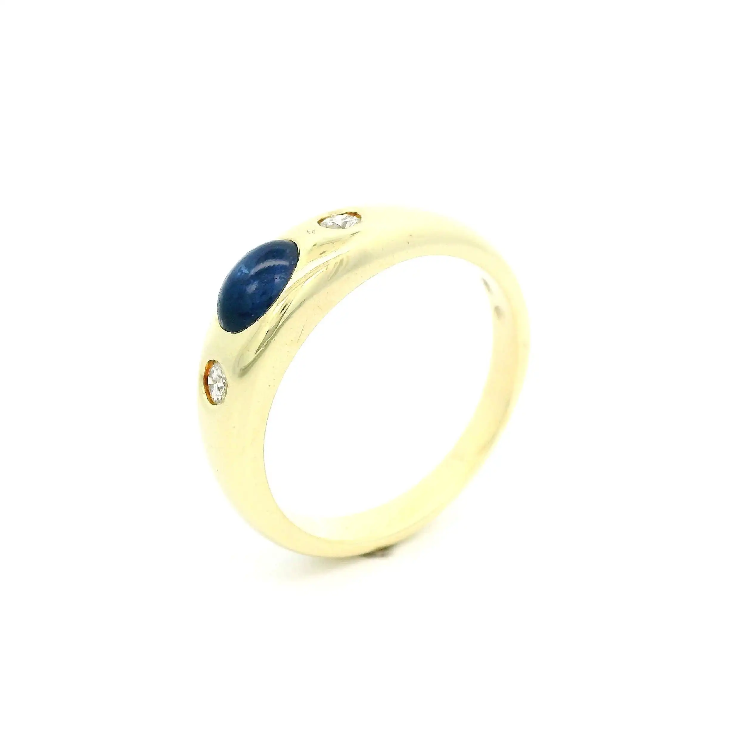 Ring Gelbgold mit Brillanten und Cabochon Farbstein Ring Gelbgold mit Brillanten und Cabochon Farbstein