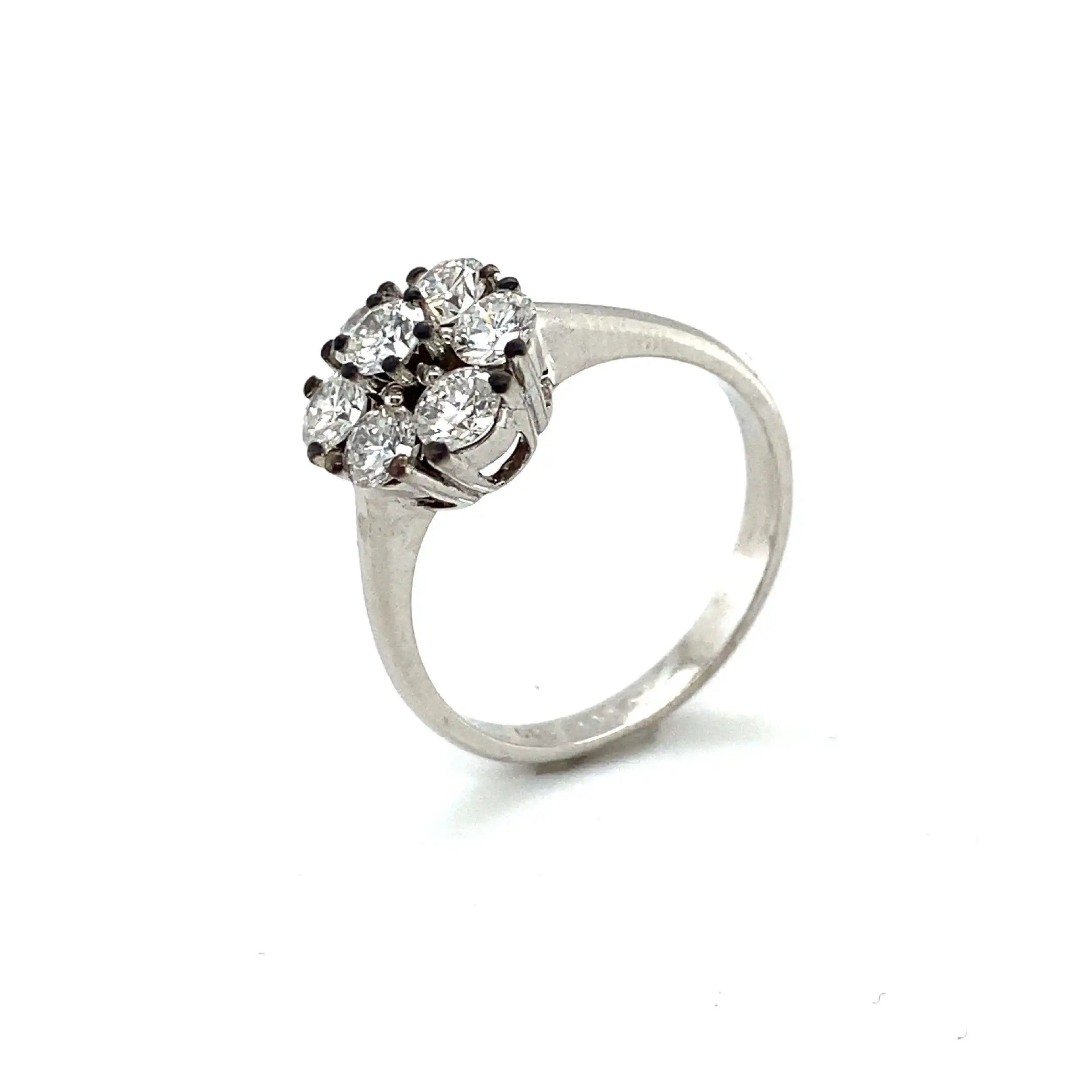 Ring Weißgold Blume mit 7 Brillanten Ring Weißgold Blume mit 7 Brillanten