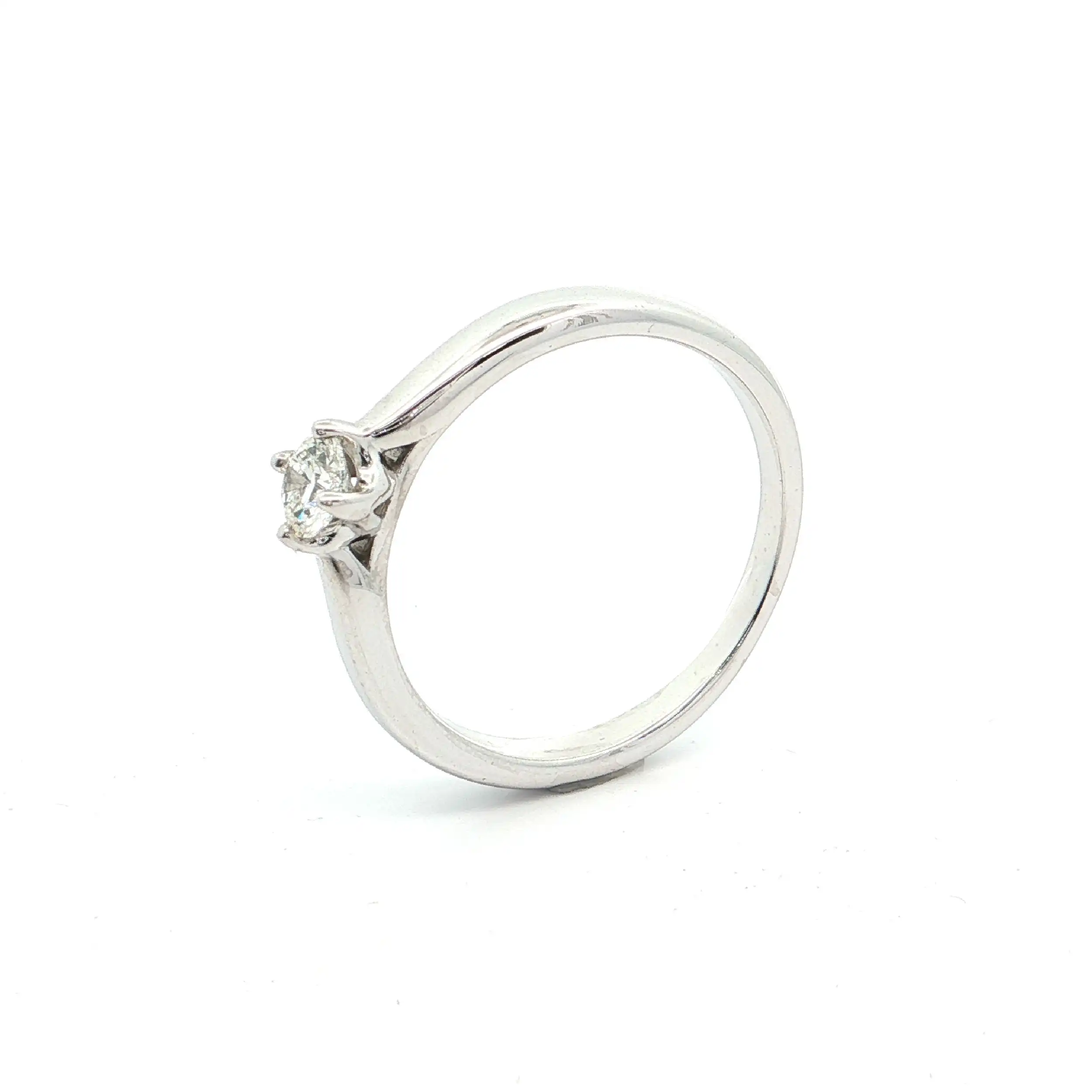 Solitärring Weißgold mit Brillant 0,25ct