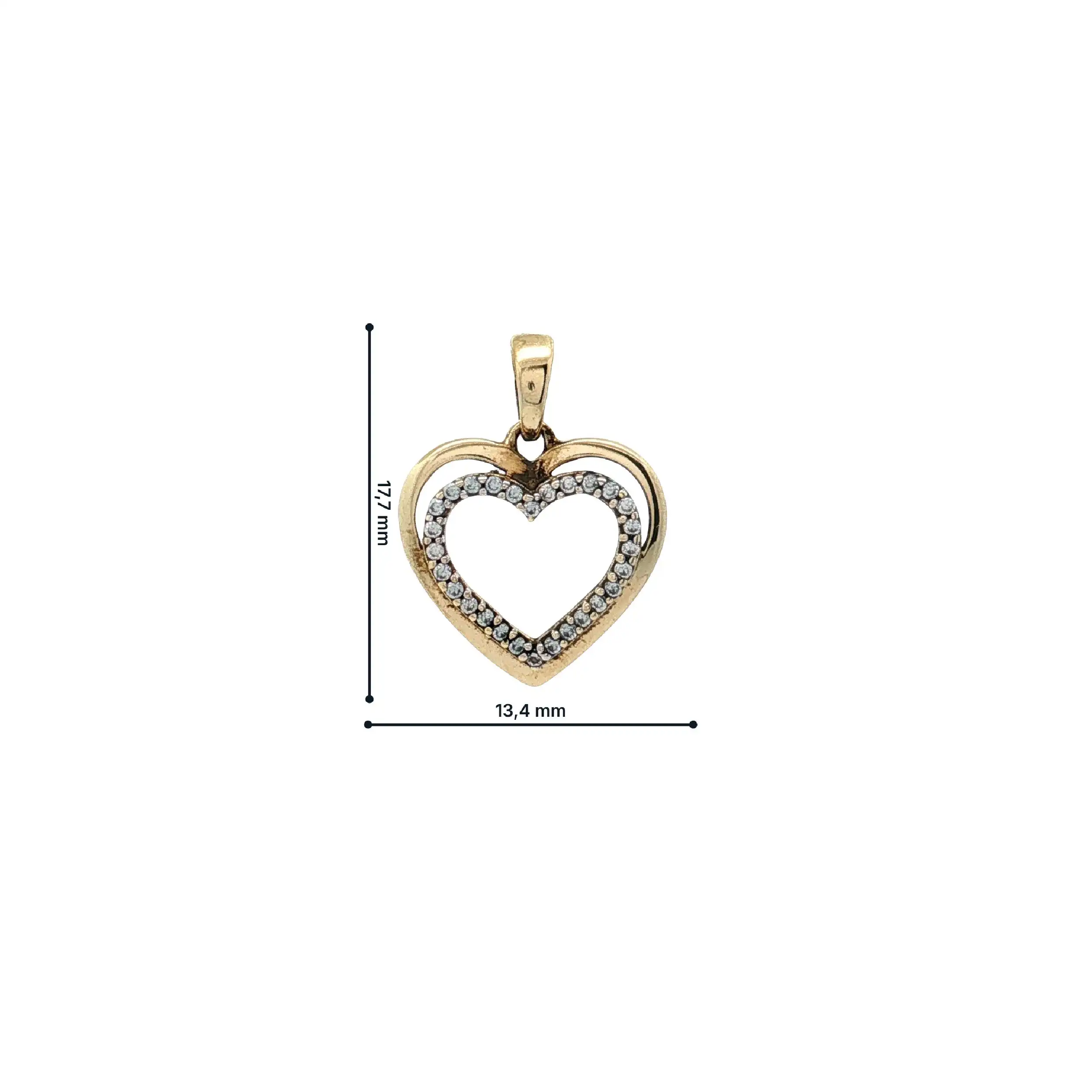 Anhänger Herz Gelbgold mit Zirkonia