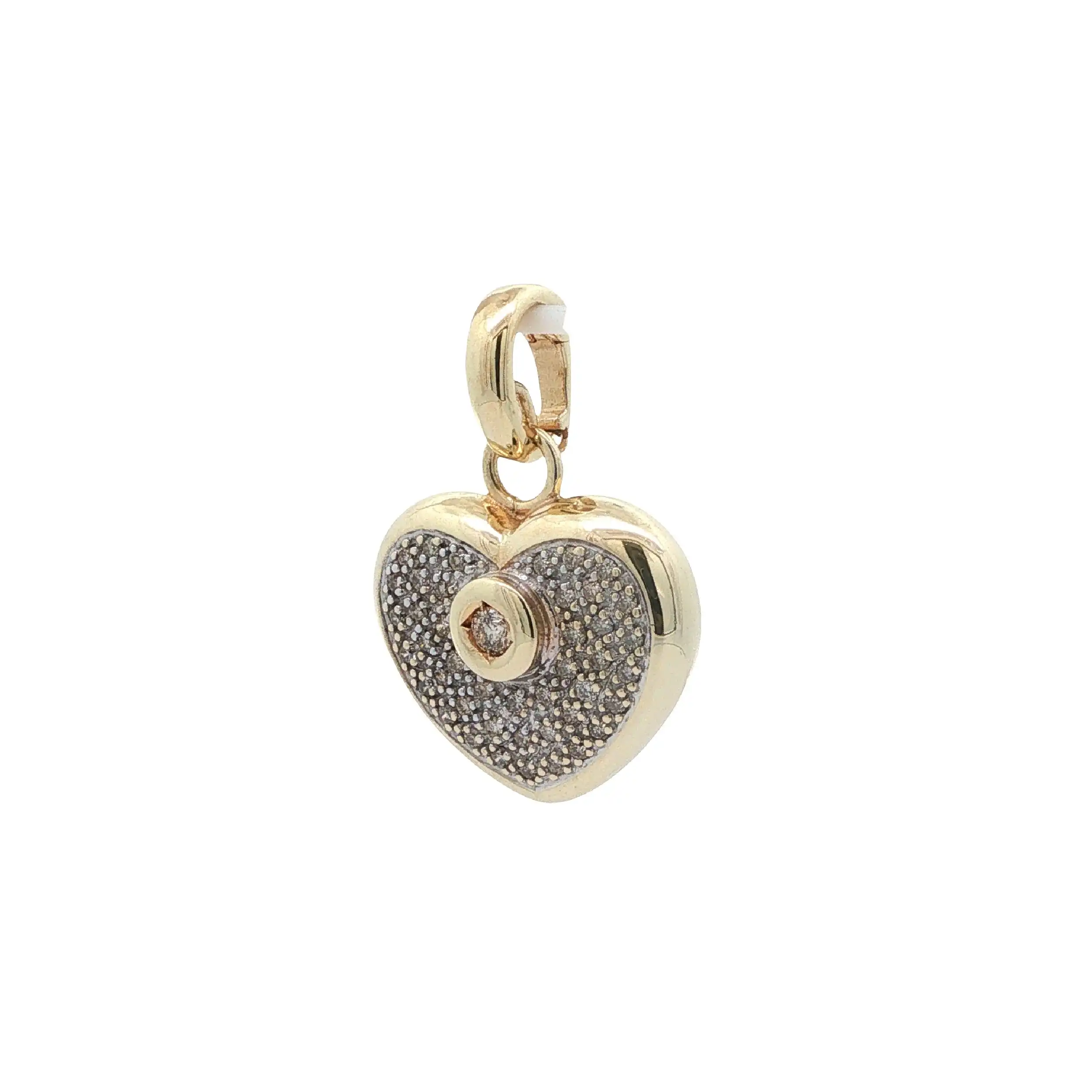 Anhänger/ Clip Bicolor Herz mit Brillanten Anhänger/ Clip Bicolor Herz mit Brillanten