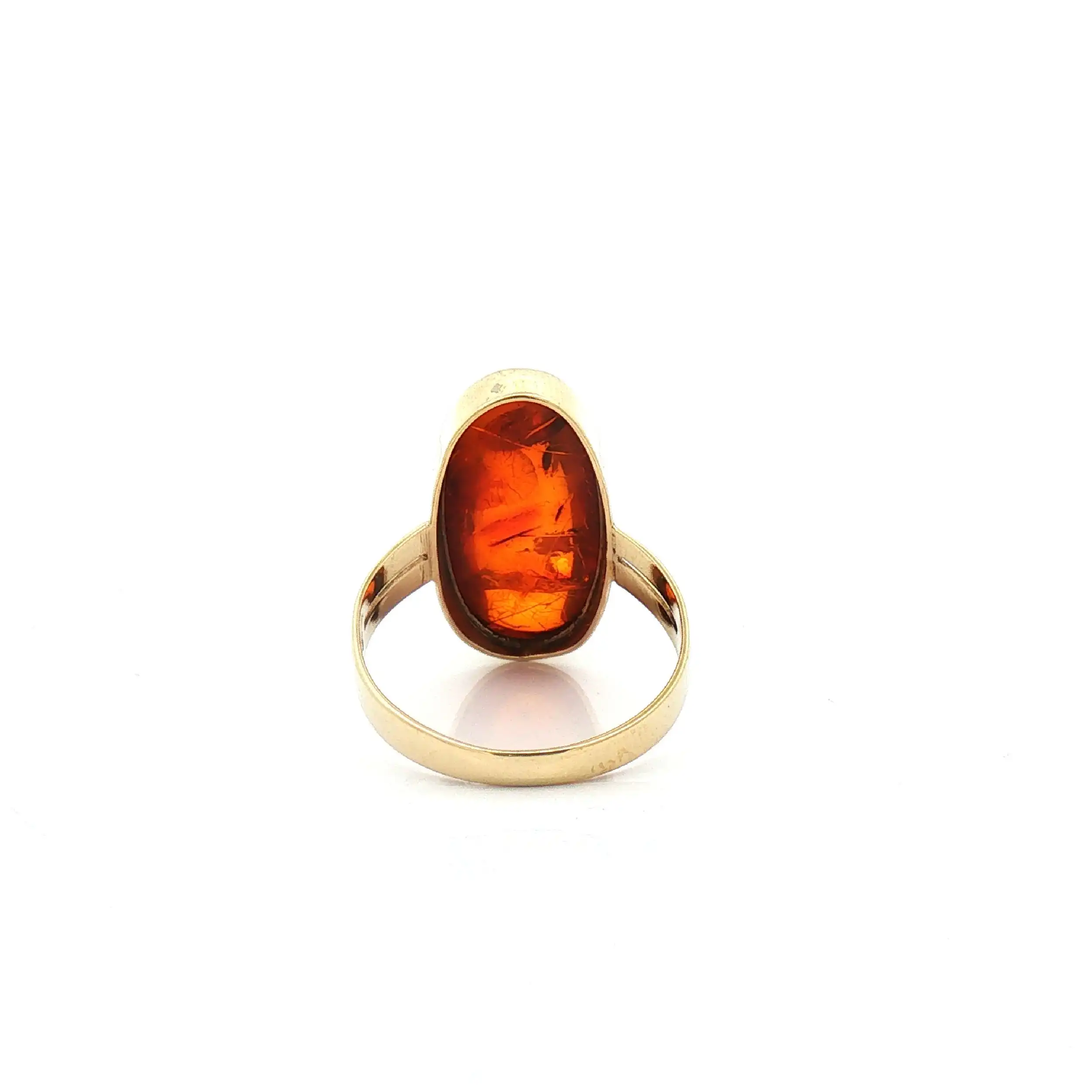 Ring Gelbgold mit Bernstein Cabochon