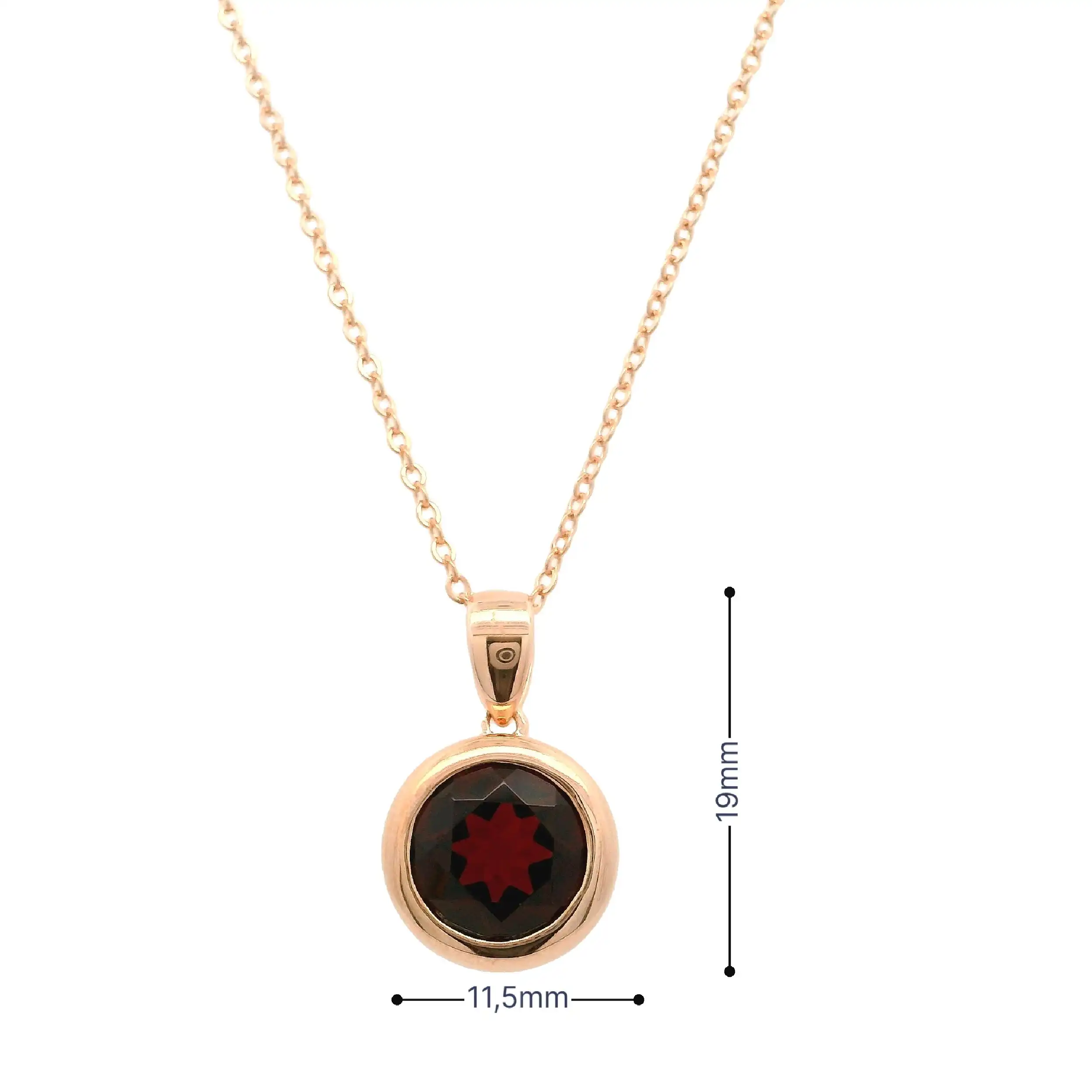 Collier Silber rose vergoldet mit Granat