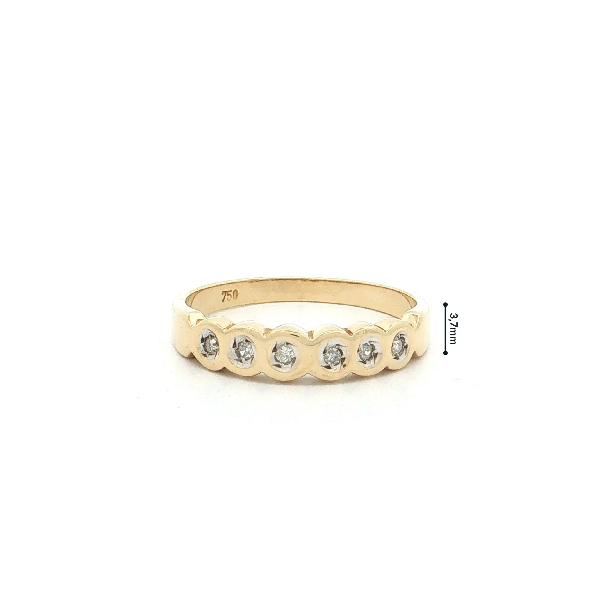 Halbmemoryring Gelbgold mit Diamanten