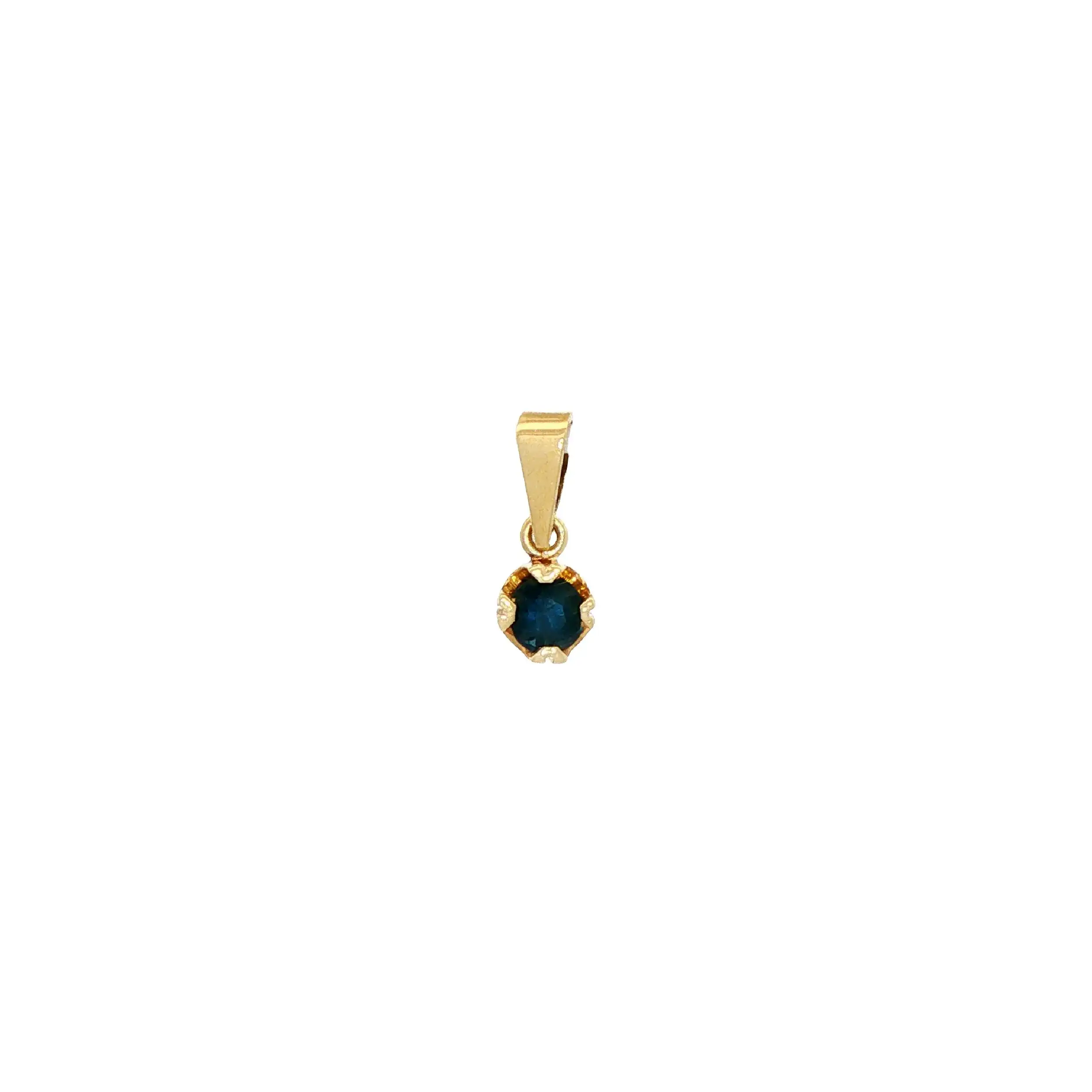 Anhänger Gelbgold mit blauem Farbstein