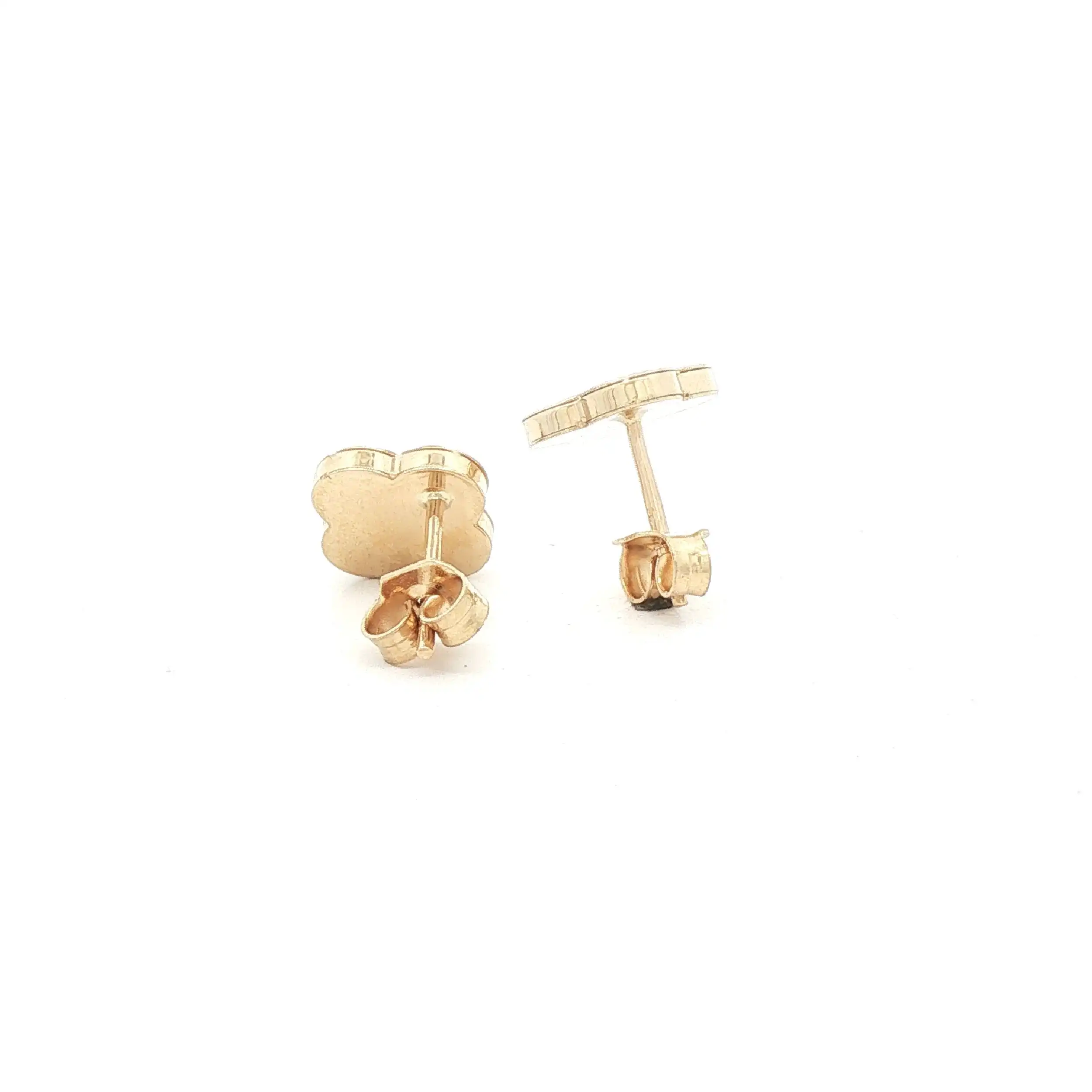 Ohrstecker Gelbgold "Blume mit Onyx"