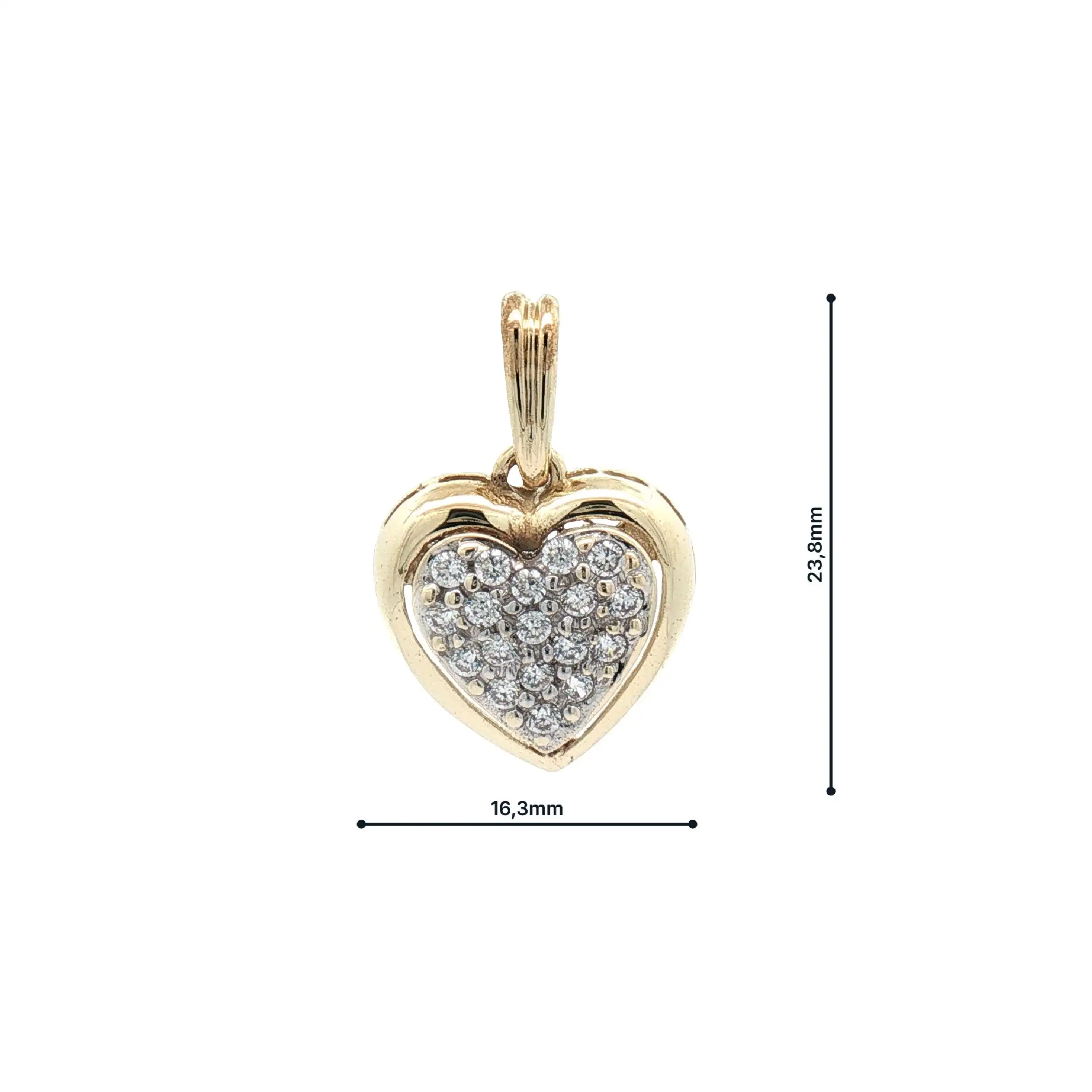 Herzanhänger Bicolor mit Zirkonia Herzanhänger Bicolor mit Zirkonia