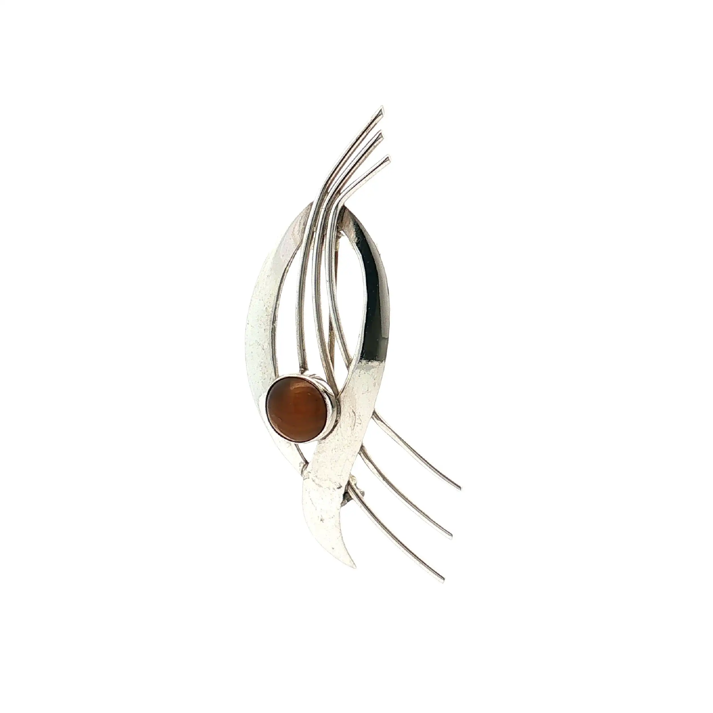 Brosche Silber mit Tigerauge Brosche Silber mit Tigerauge