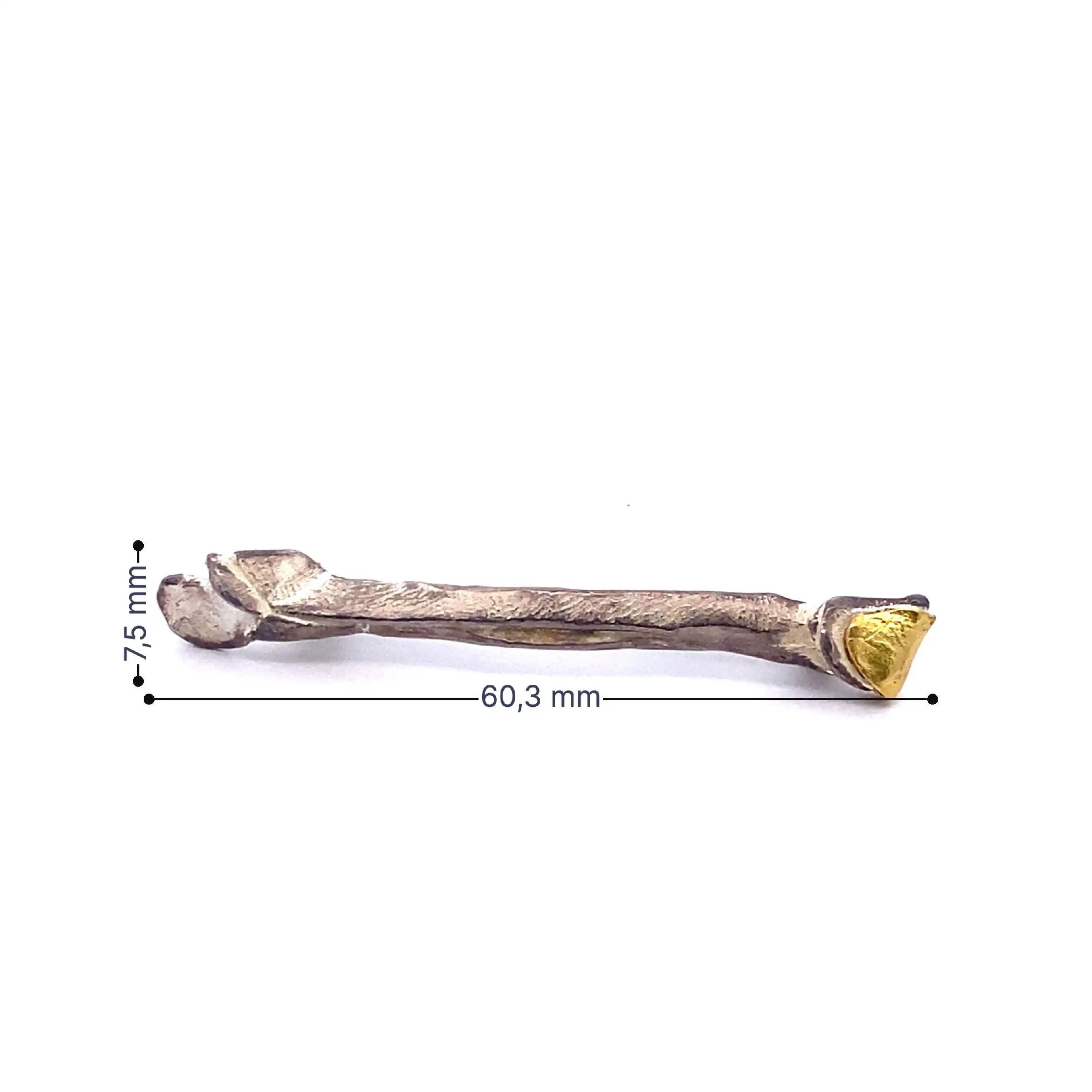 Brosche Bicolor Silber mit Gelbgold Brosche Bicolor Silber mit Gelbgold