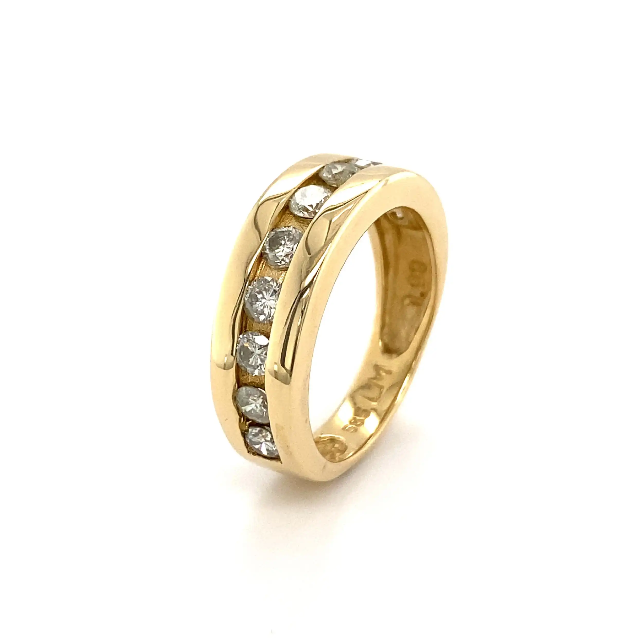Ring Gelbgold mit Brillanten, graviert mit 1.00ct.