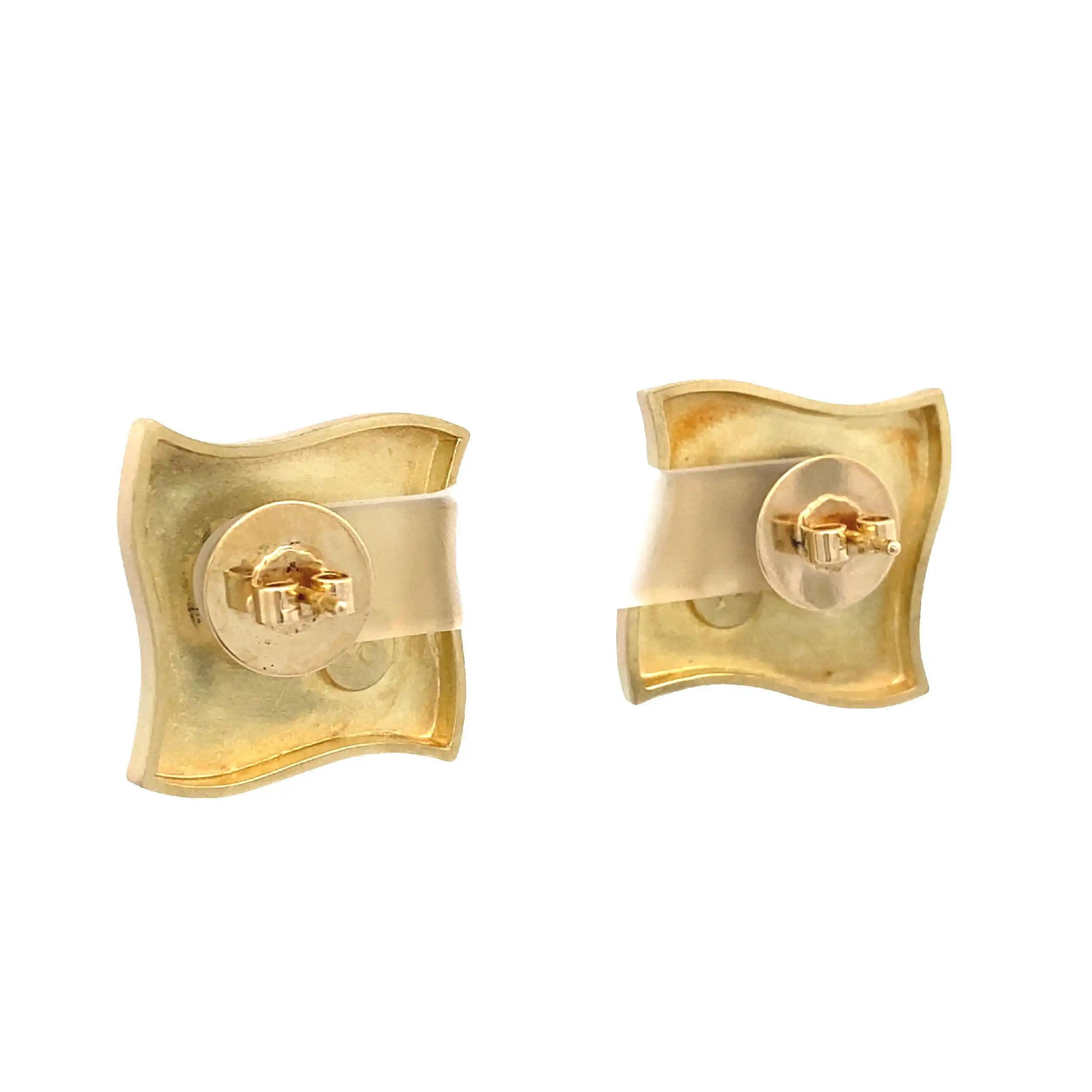 Ohrstecker Gelbgold mattiert