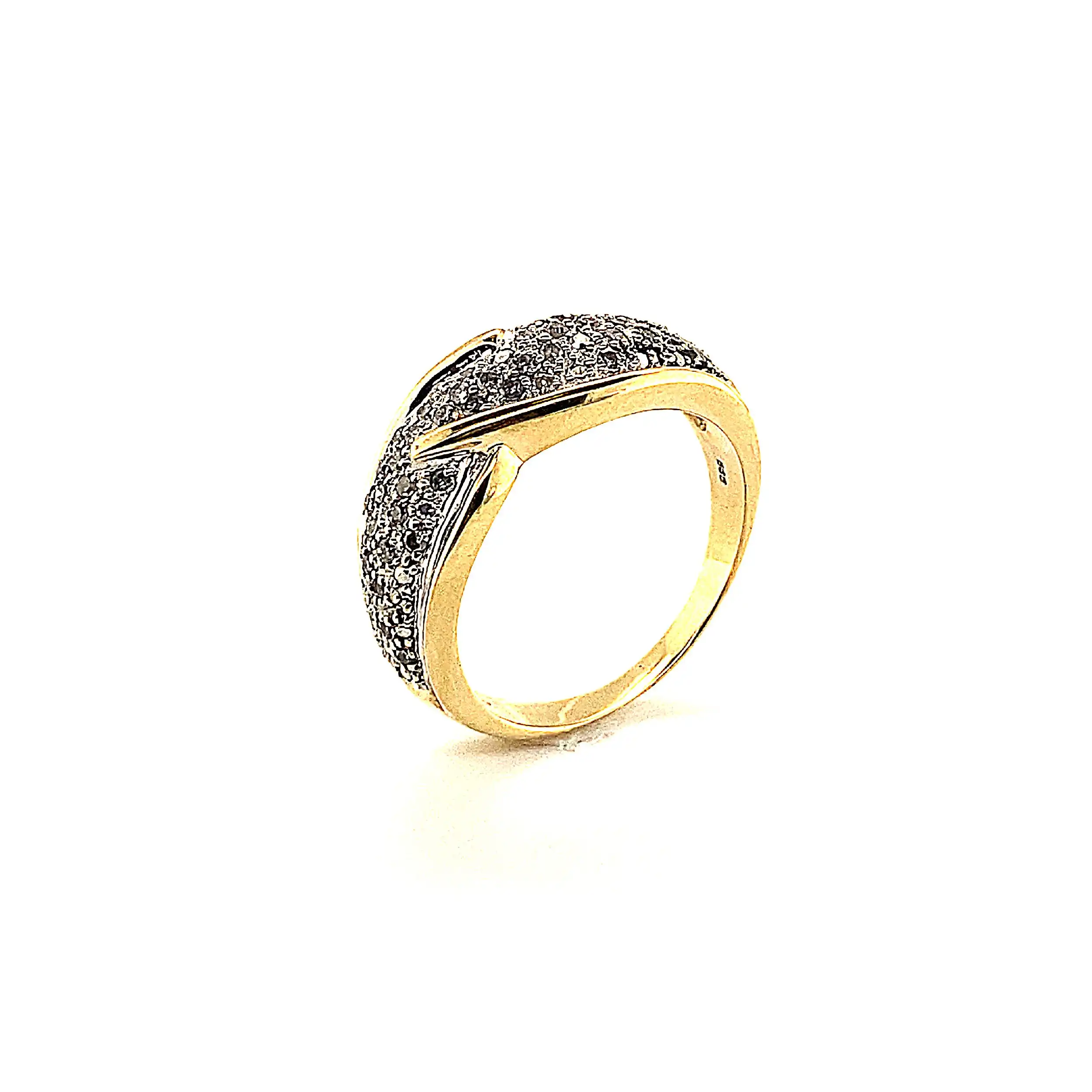 Ring Bicolor mit Diamanten, graviert mit 0,50 ct.