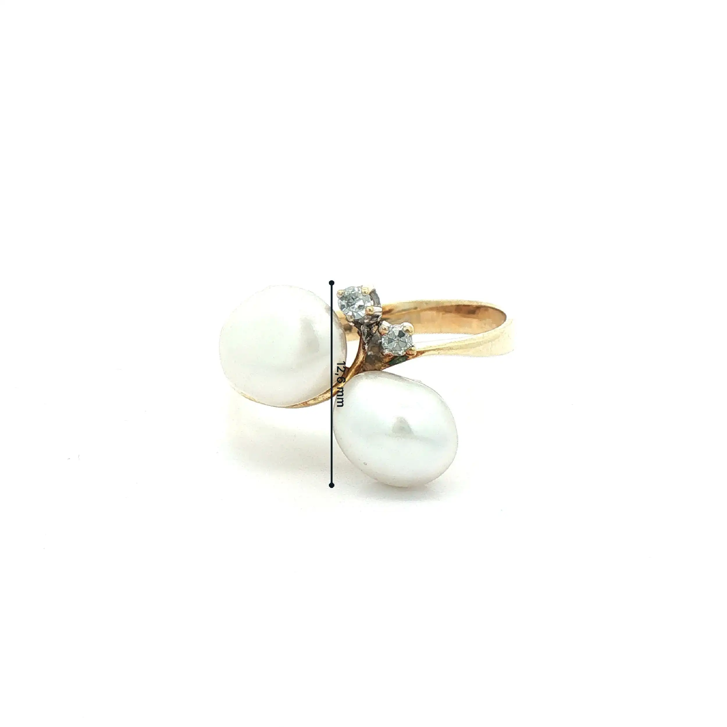 Ring Gelbgold mit Perle und Diamanten