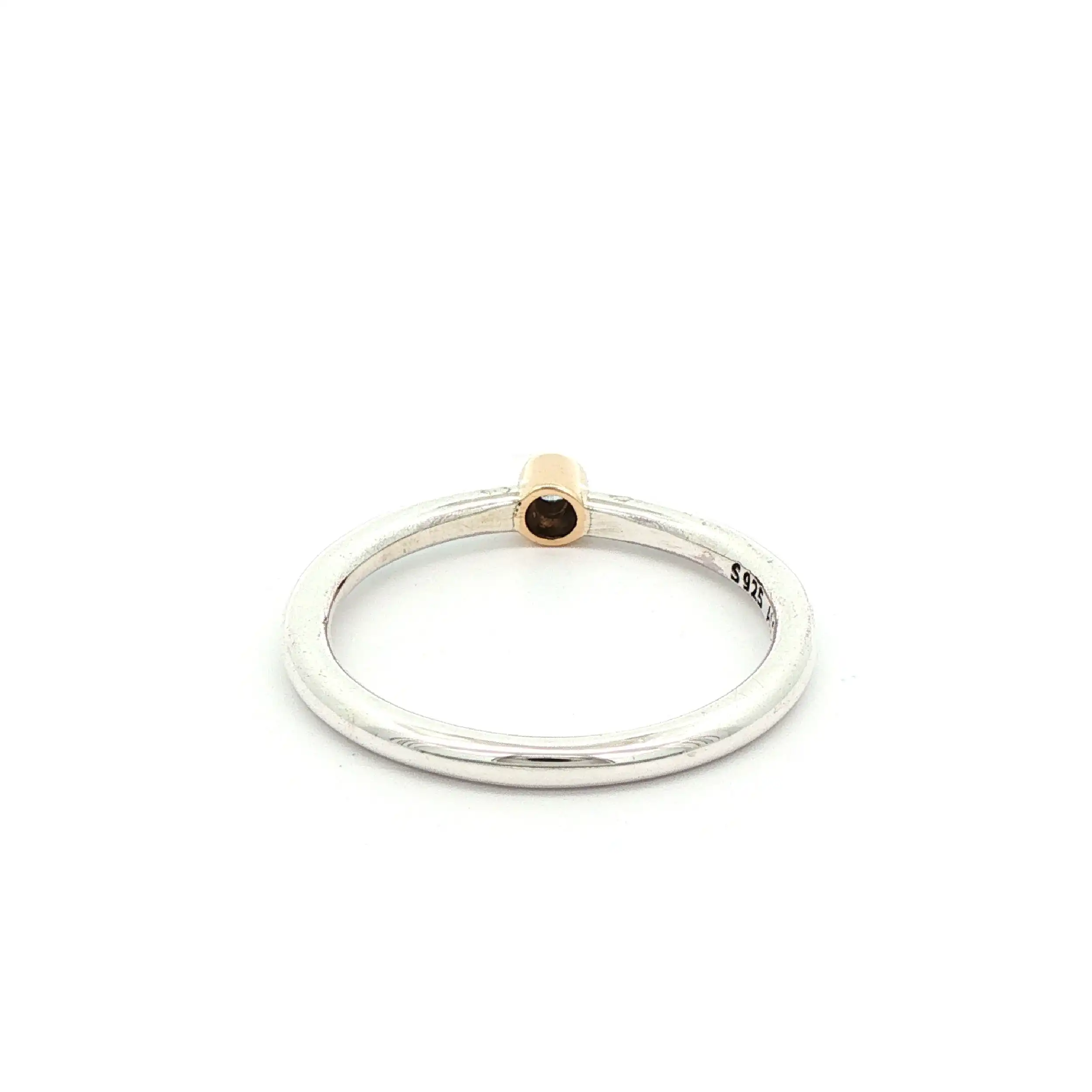 Ring Silber mit Goldfassung (585) mit Brillant Pandora Ring Silber mit Goldfassung (585) mit Brillant Pandora