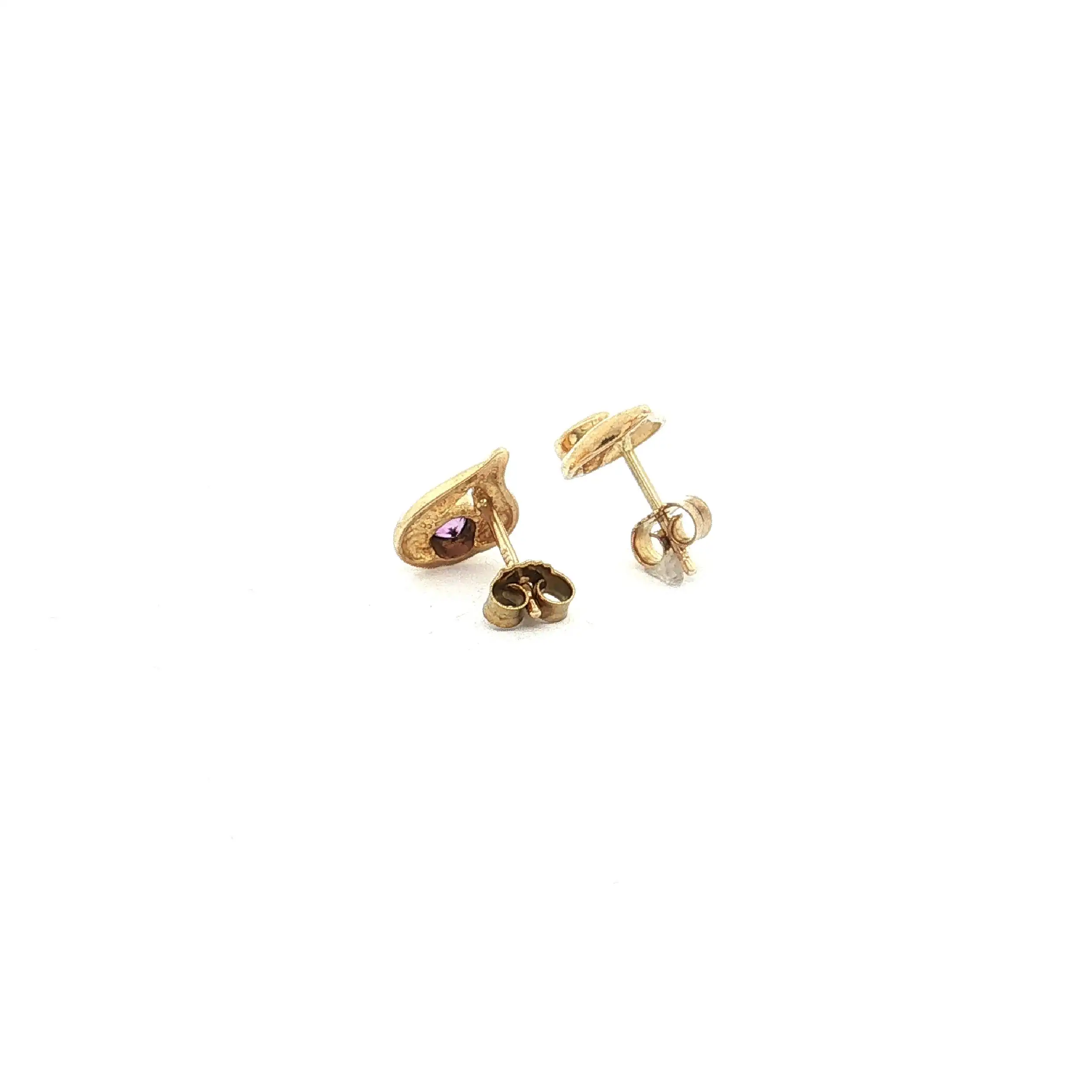 Paar Ohrstecker Gelbgold mit Amethyst
