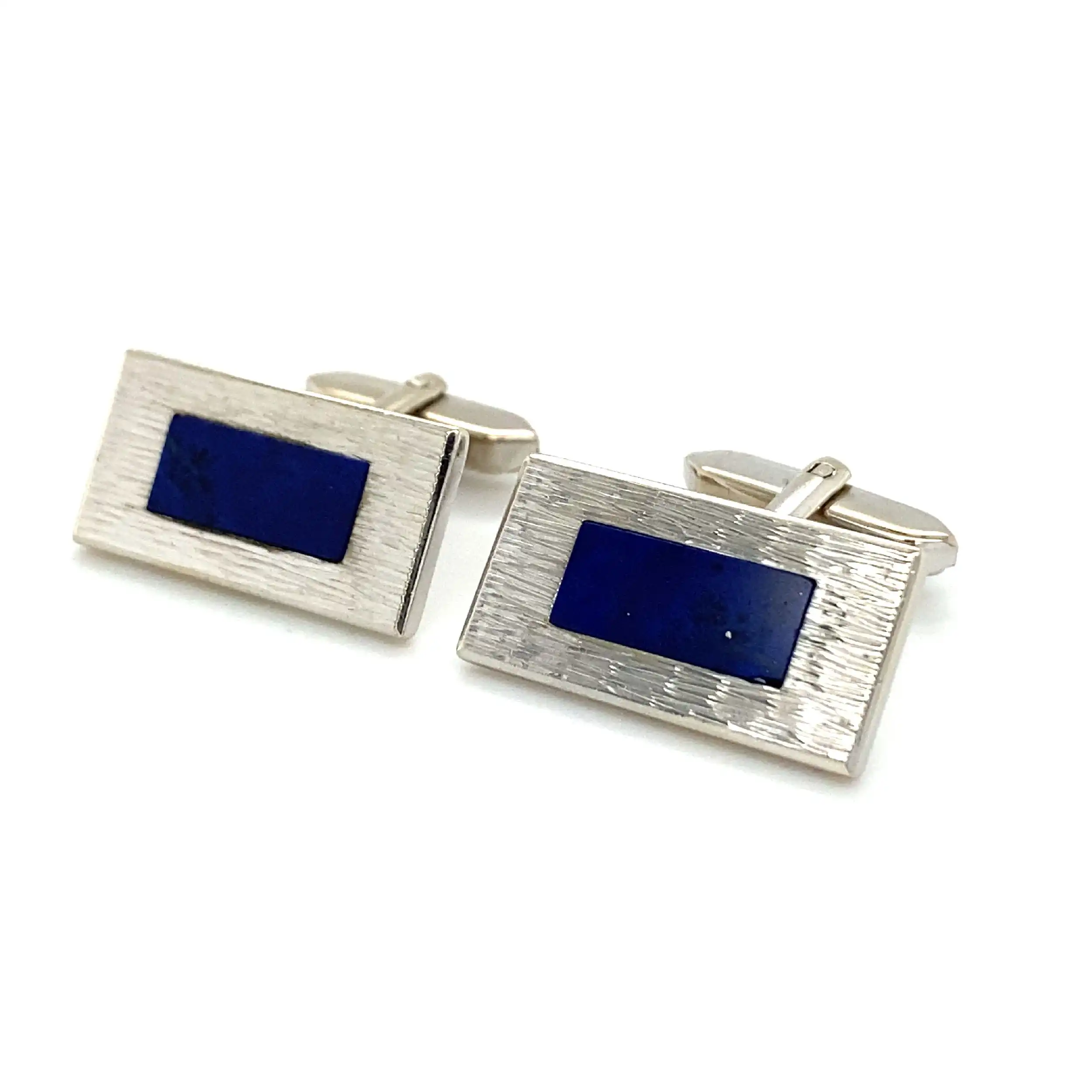 P. Manschettenknöpfe Weißgold mit Lapislazuli P. Manschettenknöpfe Weißgold mit Lapislazuli