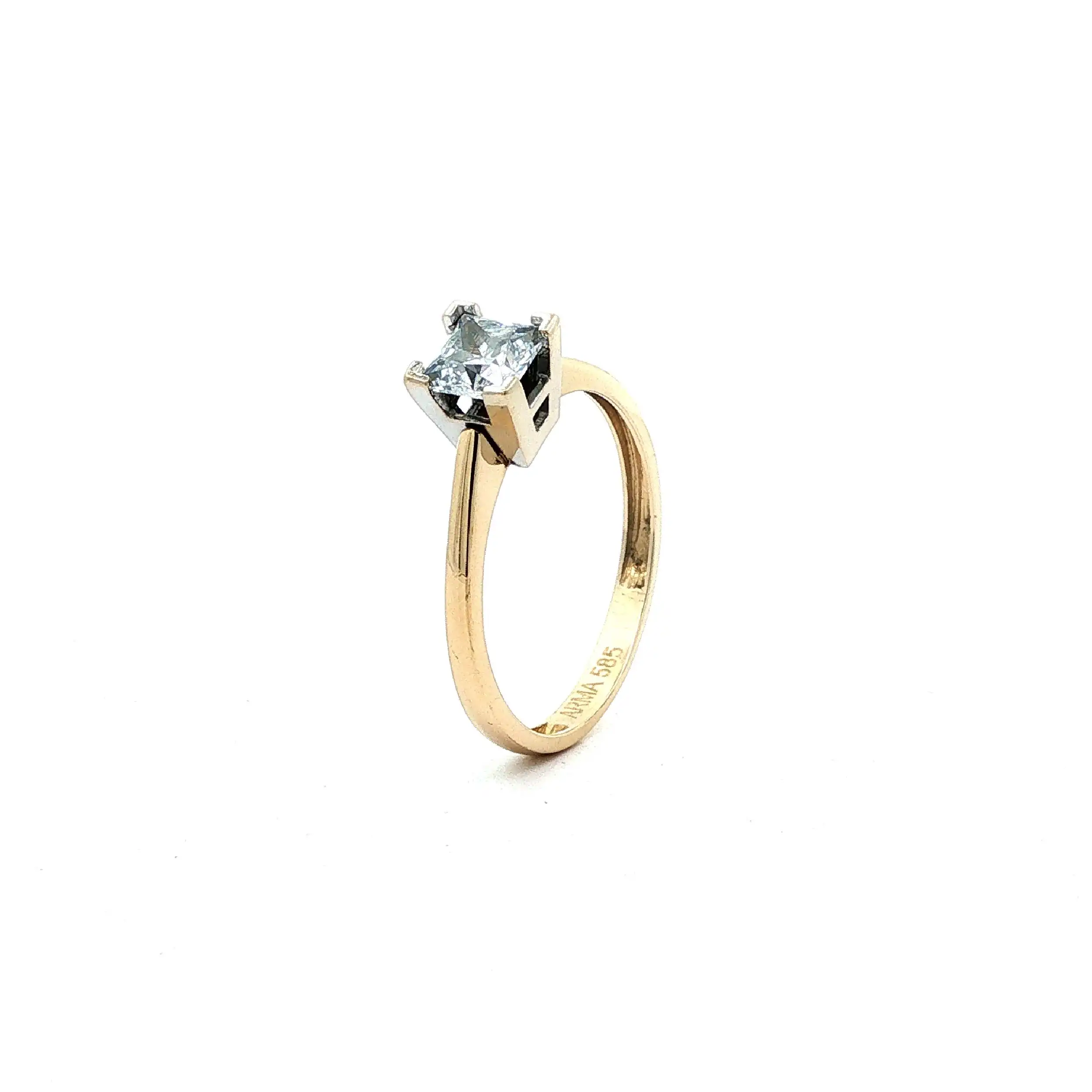 Ring Bicolor mit Carré-Zirkonia Ring Bicolor mit Carré-Zirkonia