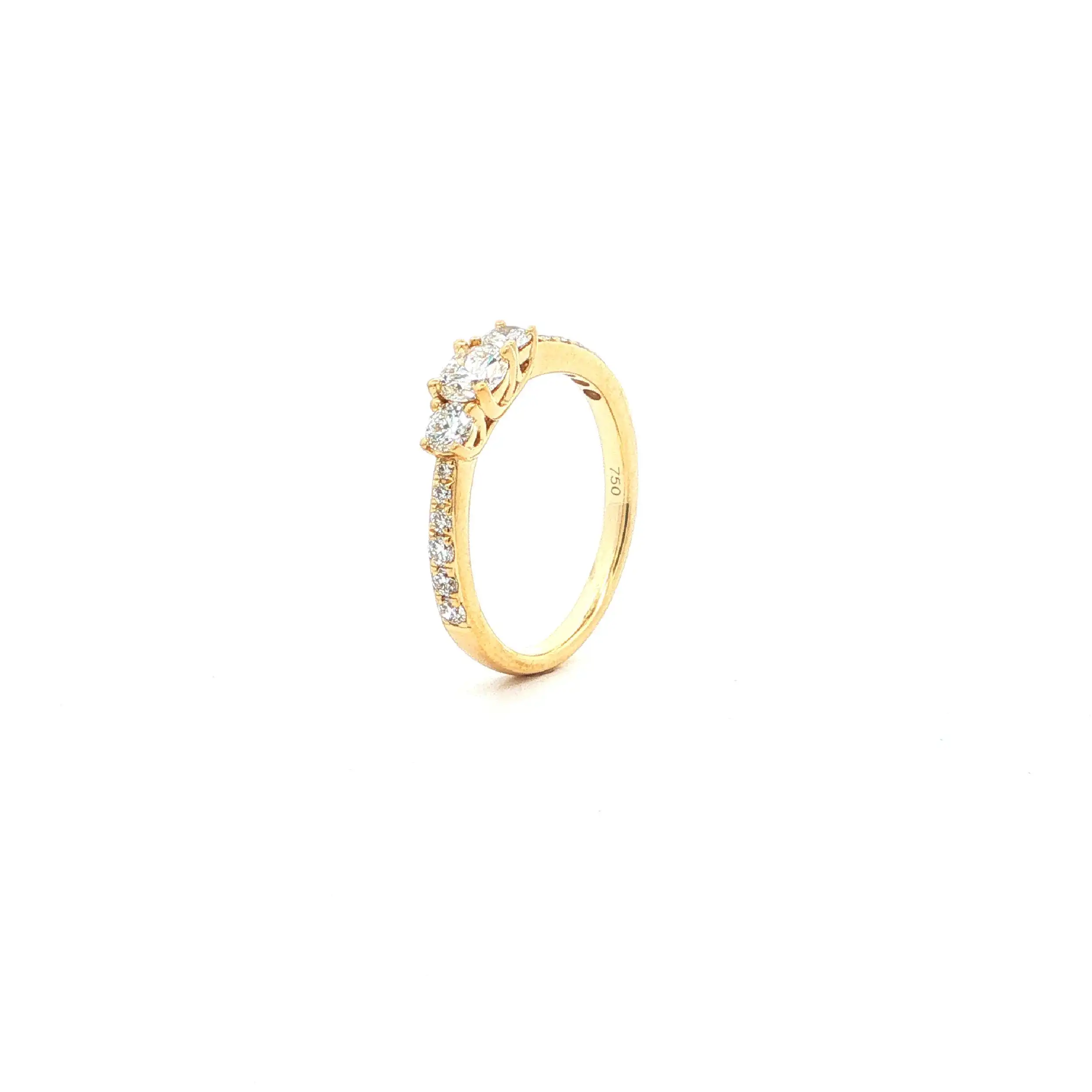 Ring Gelbgold mit Brillanten 0,16ct. TW/SI & 0,25ct. D/IF