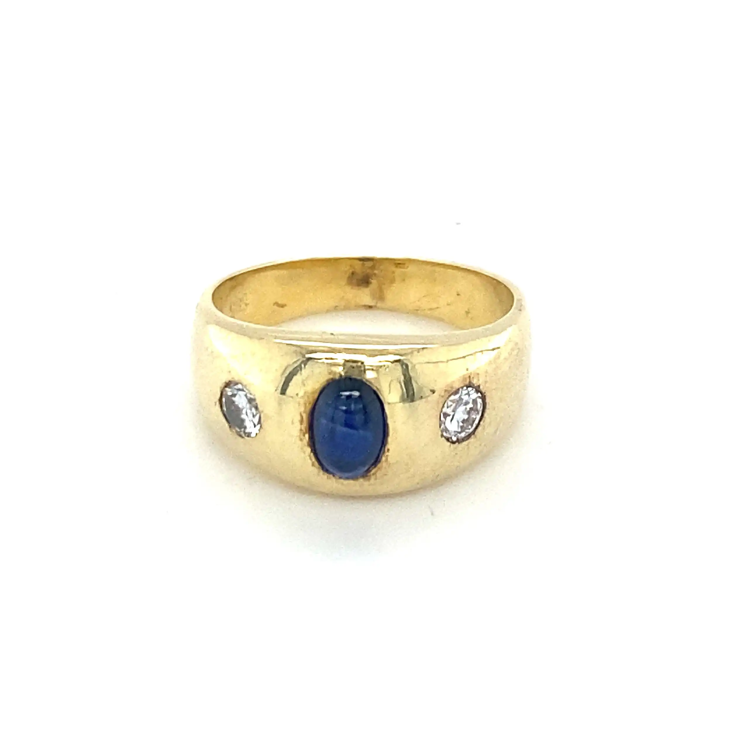 Bandring mit Saphircabochon und Brillanten Bandring mit Saphircabochon und Brillanten