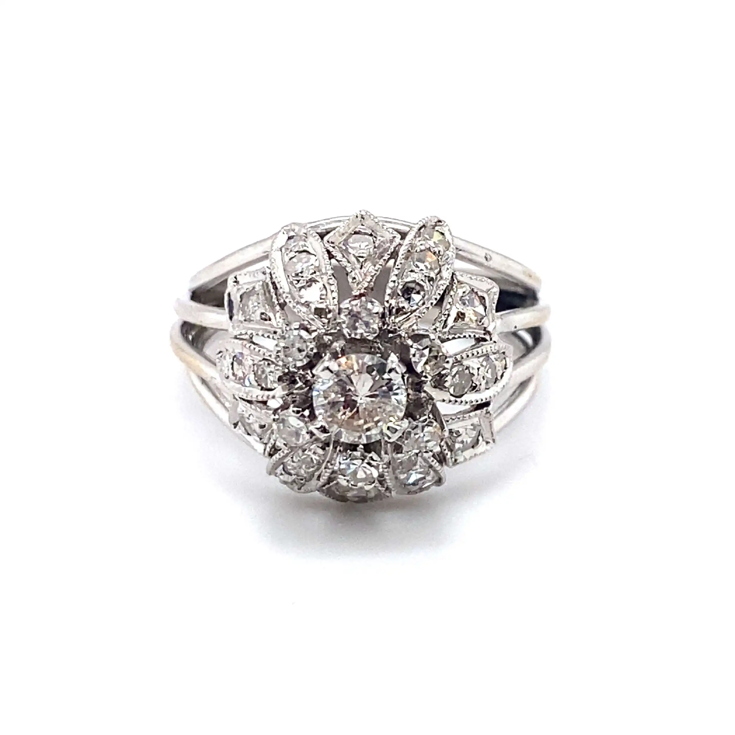 Ring Weißgold mit Brillant und Diamanten Ring Weißgold mit Brillant und Diamanten