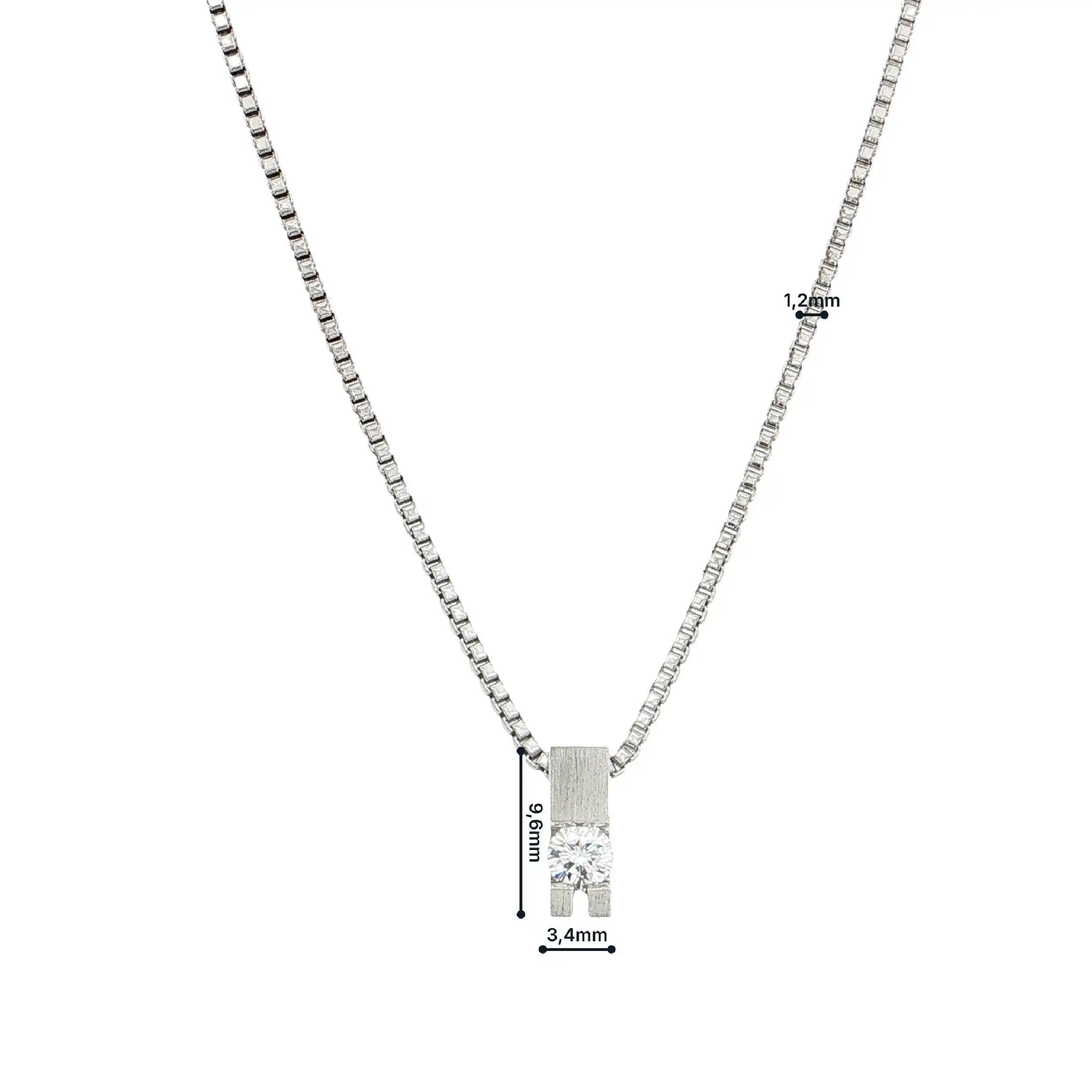 Venezianerkette Weißgold mit Anhänger mit Brillant Venezianerkette Weißgold mit Anhänger mit Brillant
