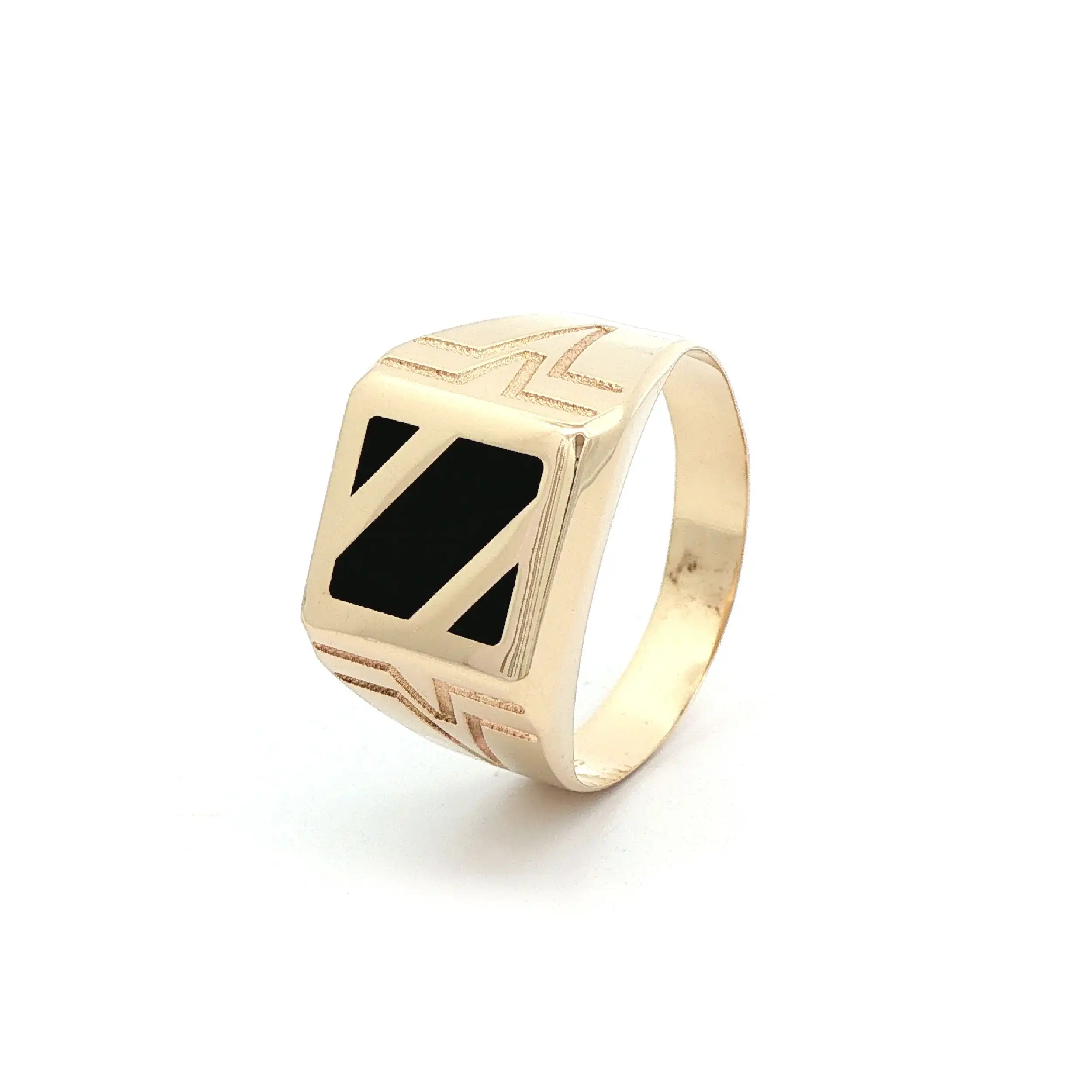 Ring Gelbgold mit schwarzem Element Ring Gelbgold mit schwarzem Element