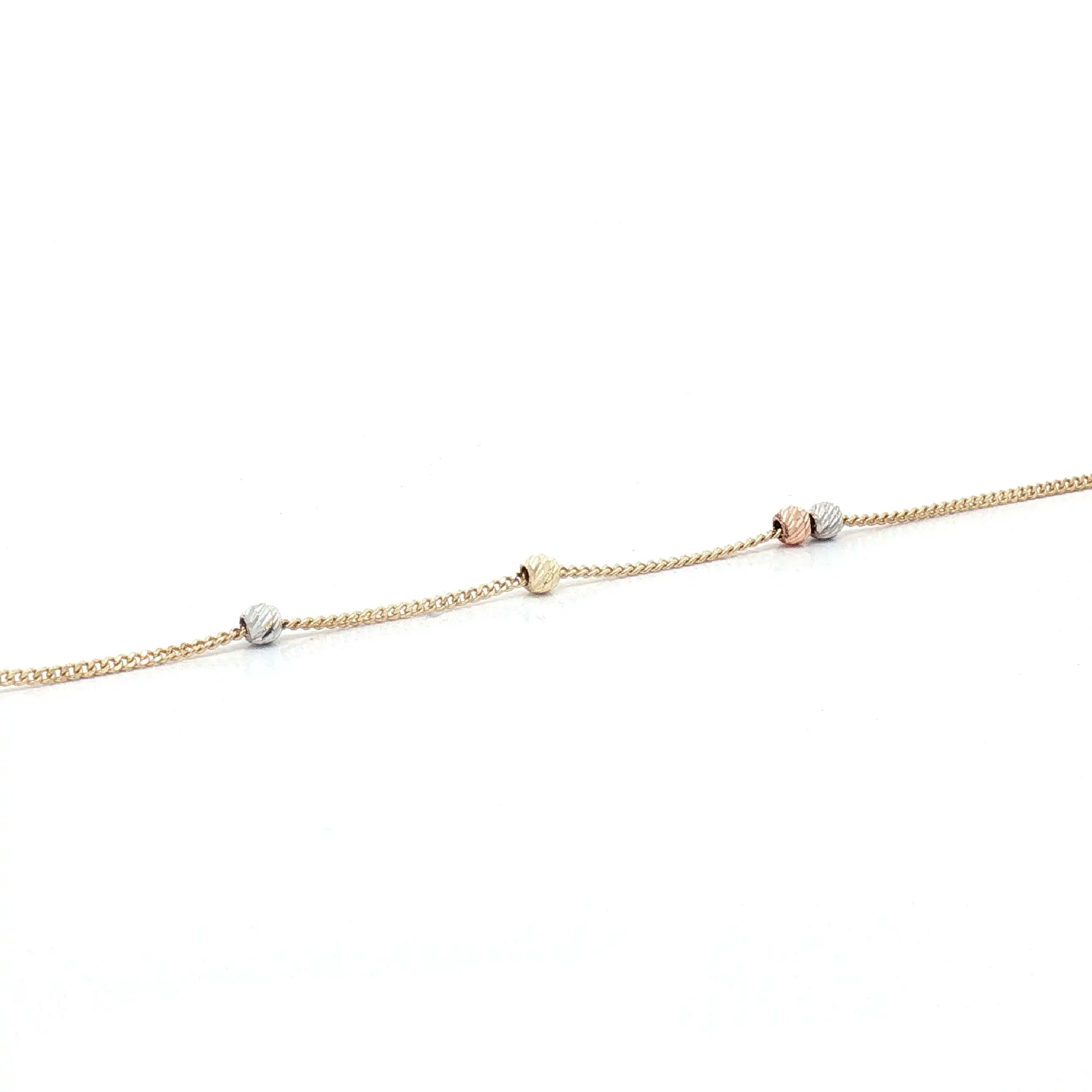 Panzerarmband Tricolor mit diamantierten Kugeln und Zirkonia