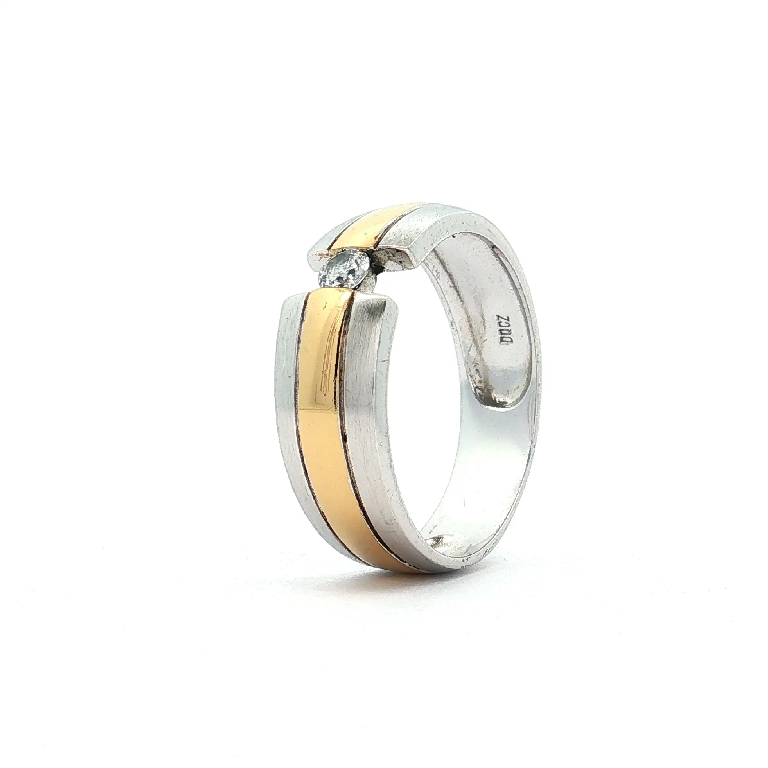 Ring Silber teilvergoldet mit Zirkonia Ring Silber teilvergoldet mit Zirkonia