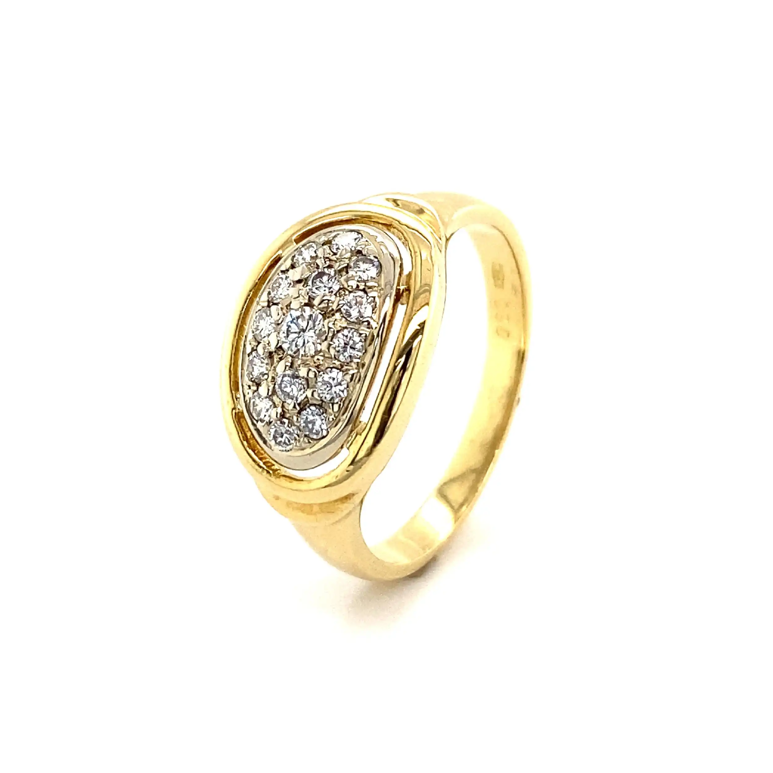 Ring Gelbgold mit Brillanten, graviert mit 0,30ct.