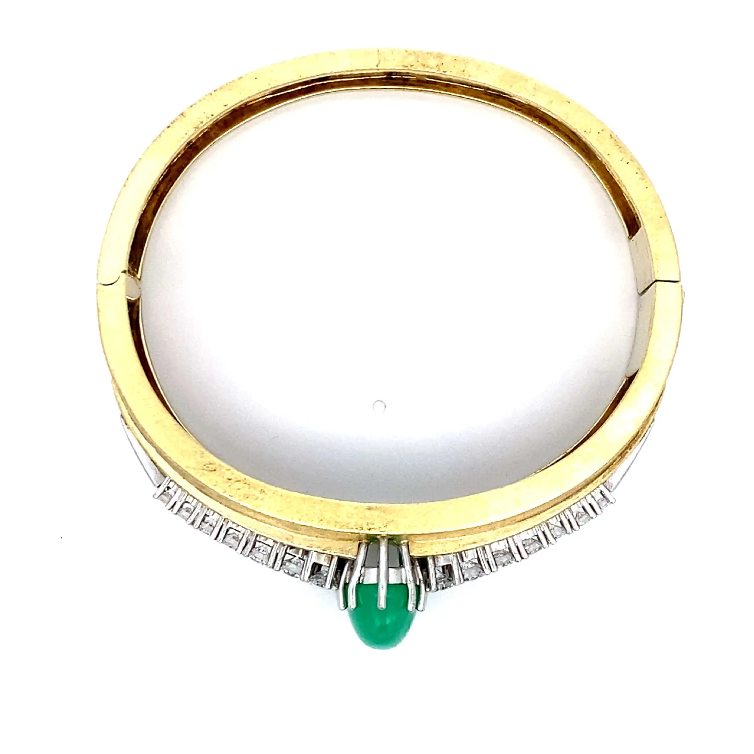 Armreif Bicolor mit Chrysopras und Brillanten, Handarbeit Armreif Bicolor mit Chrysopras und Brillanten, Handarbeit