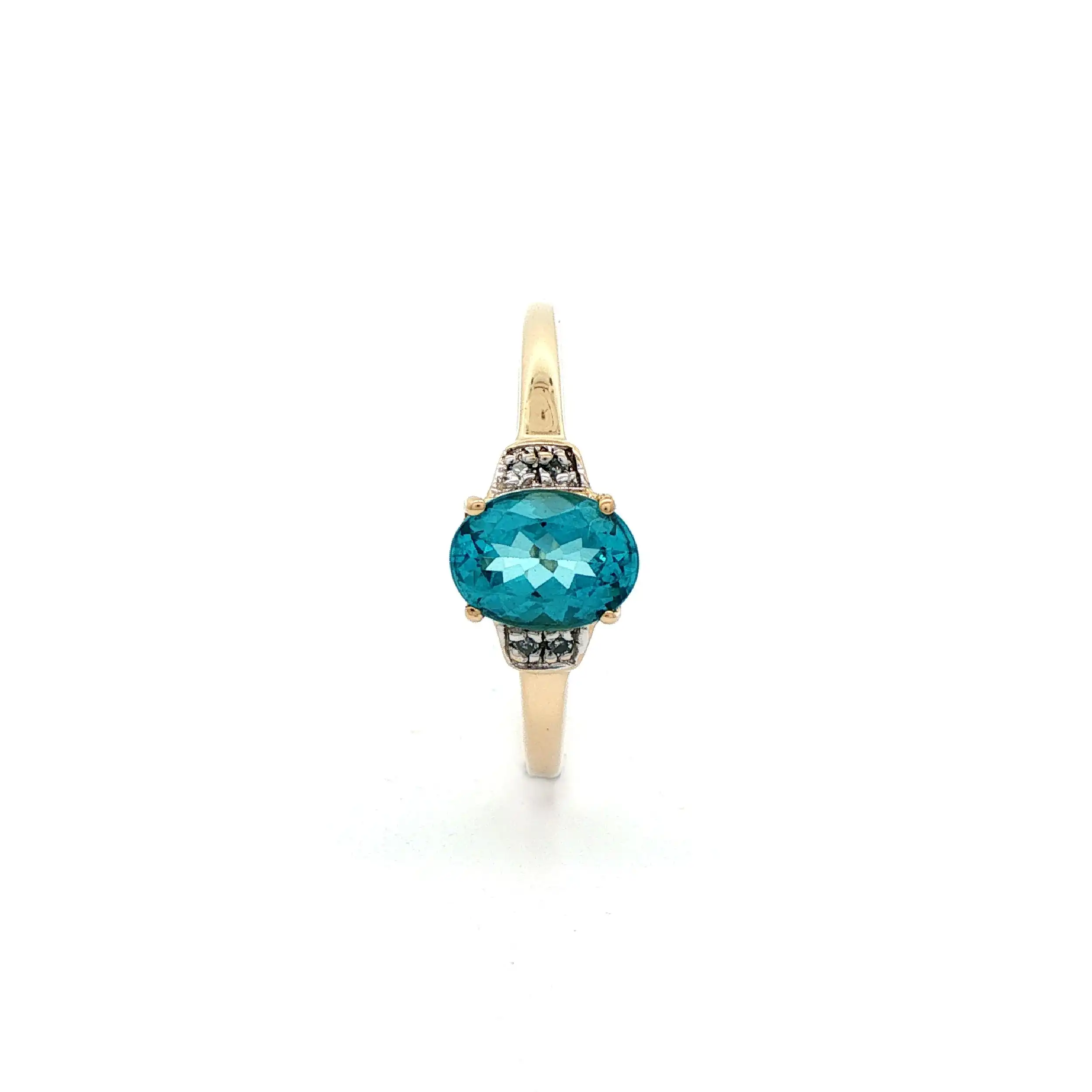 Ring Gelbgold mit Turmalin und Diamanten