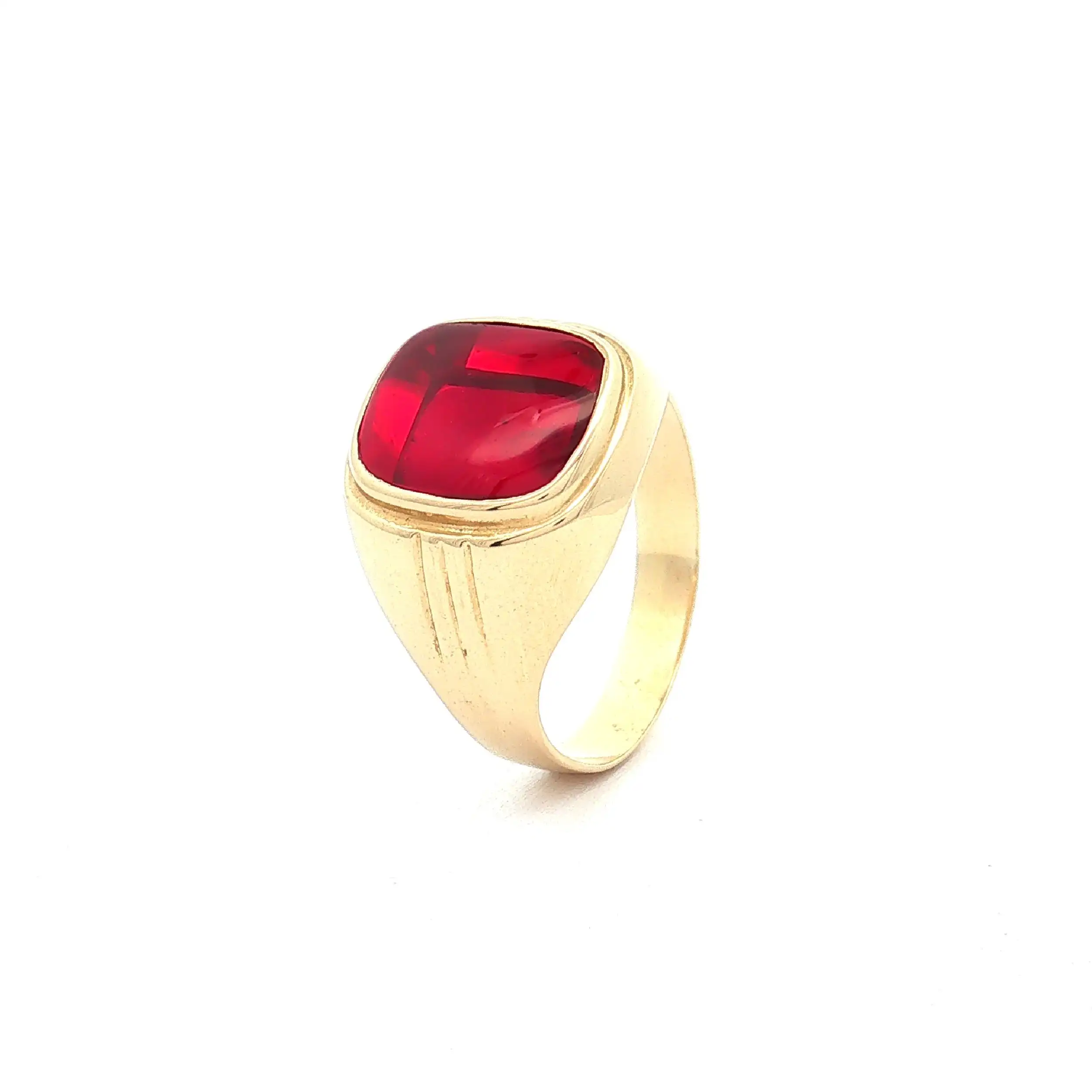Ring Gelbgold mit rotem Stein Ring Gelbgold mit rotem Stein