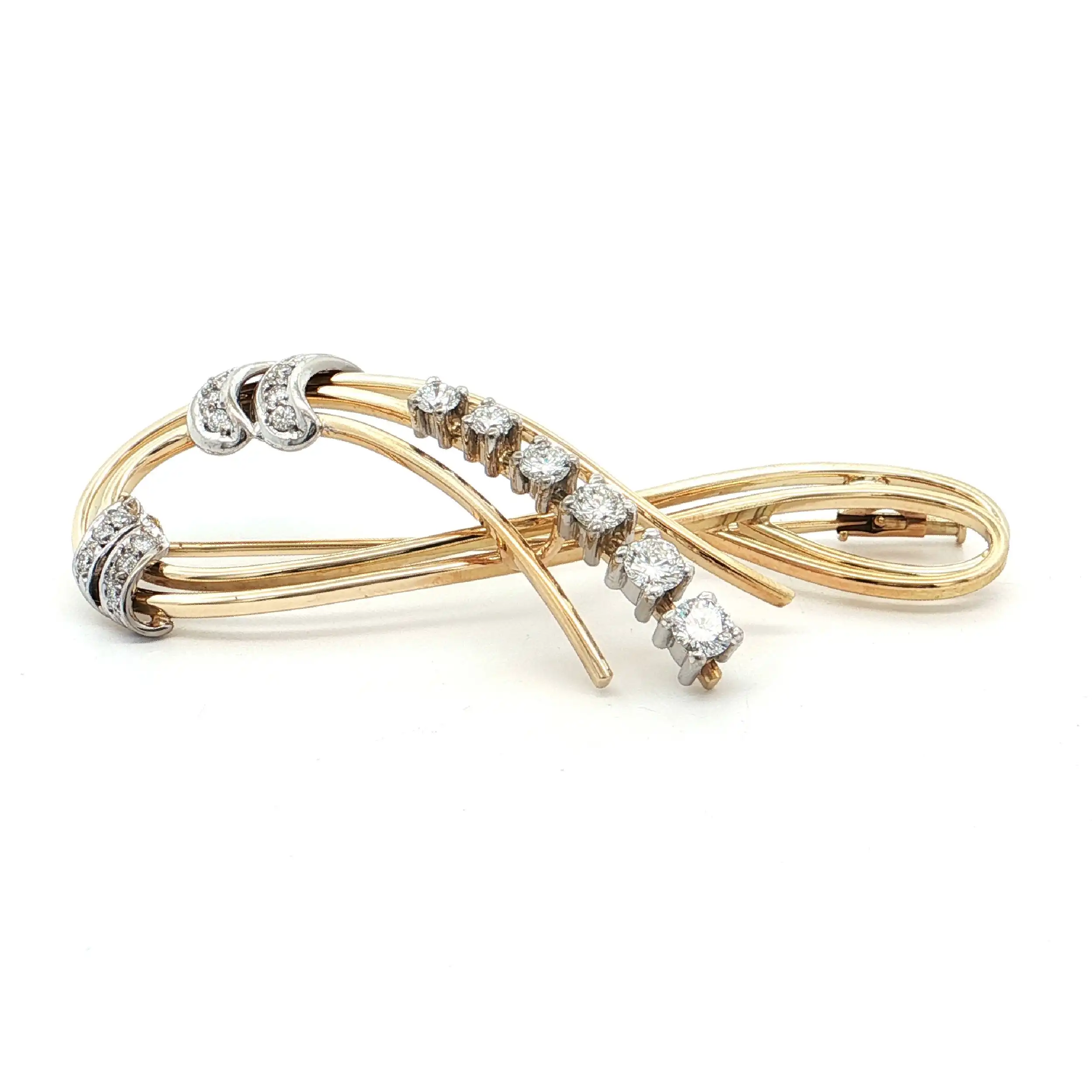 Brosche Bicolor mit Brillanten Brosche Bicolor mit Brillanten