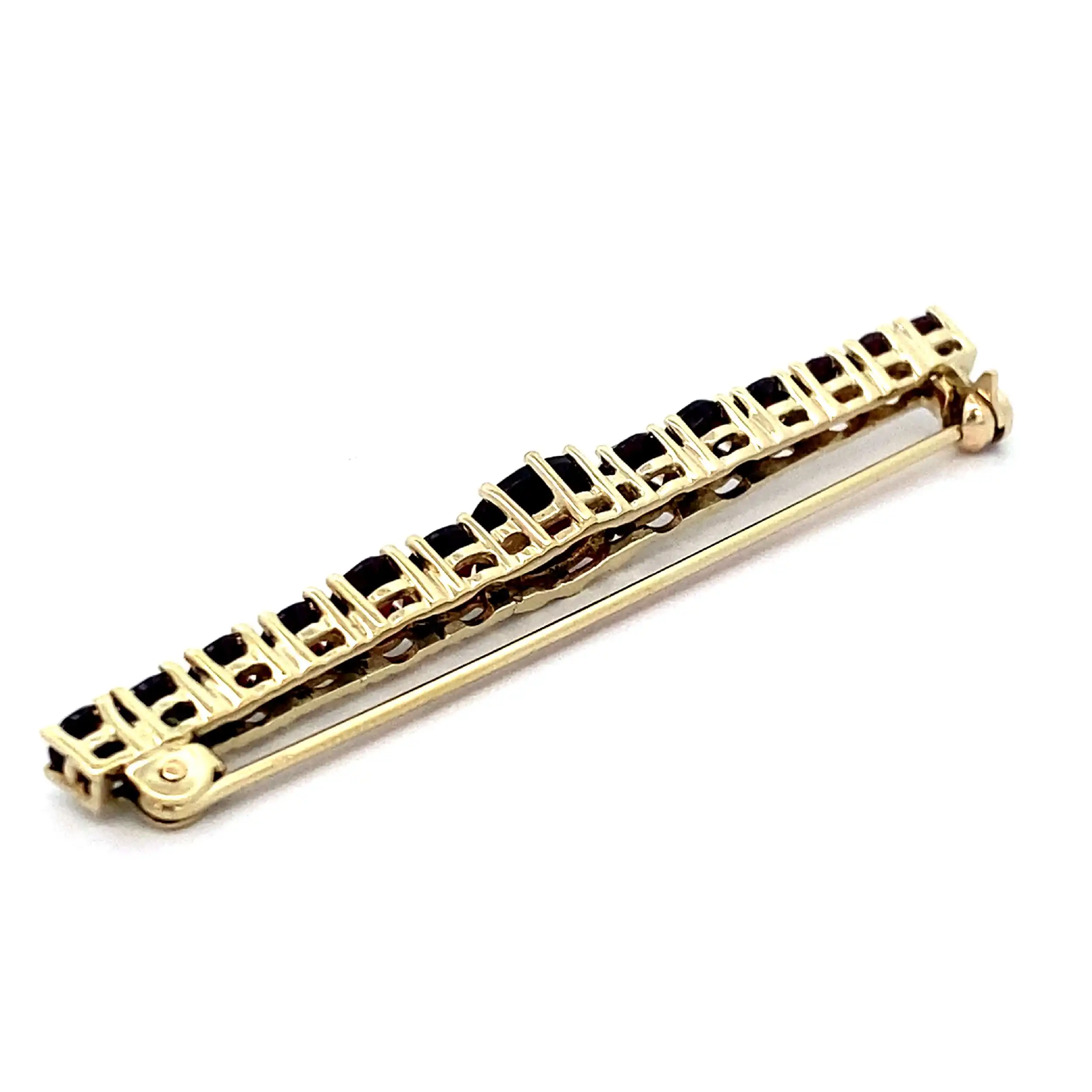 Anstecknadel Gelbgold mit Granat