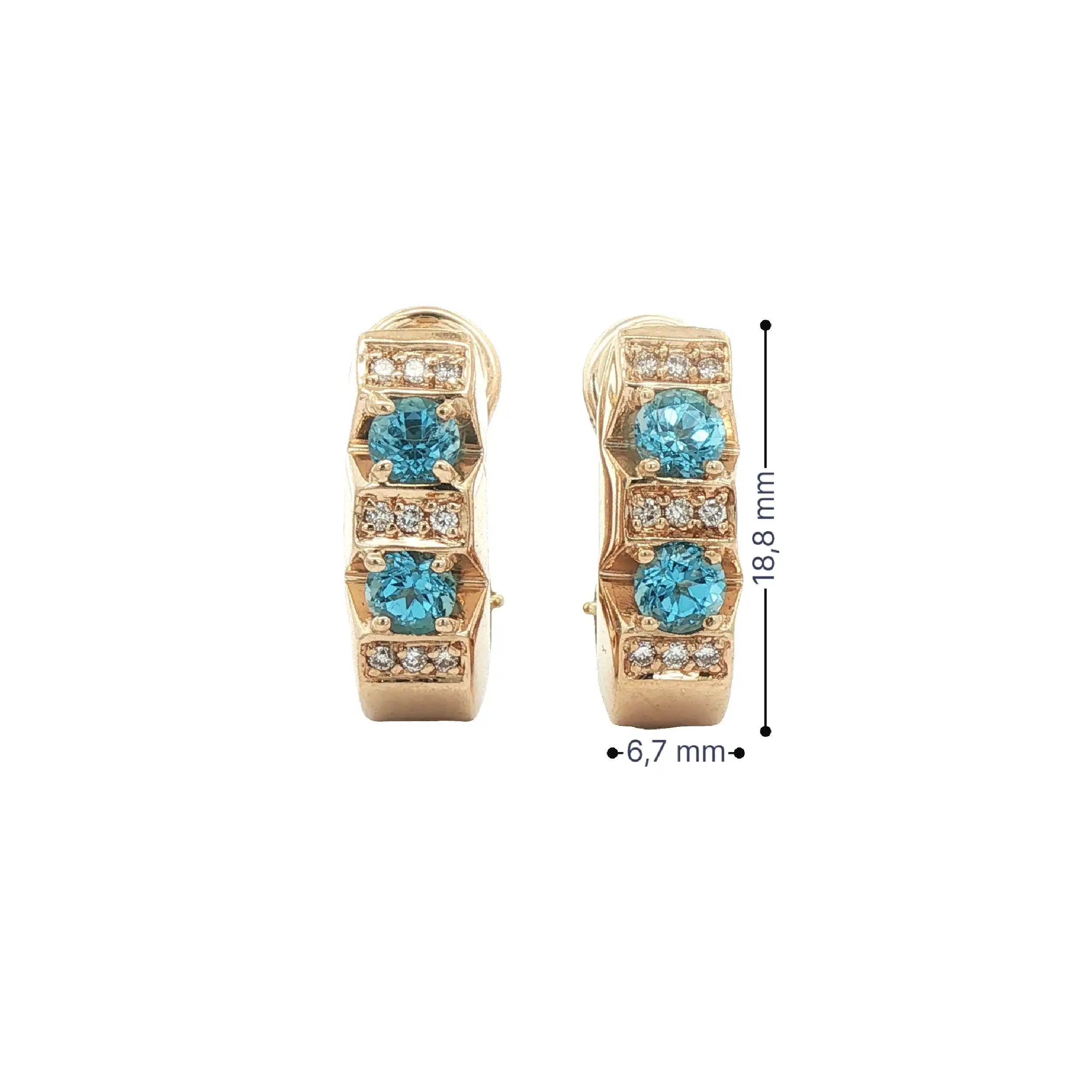Ohrclips Gelbgold mit Brillanten und Aquamarin Ohrclips Gelbgold mit Brillanten und Aquamarin