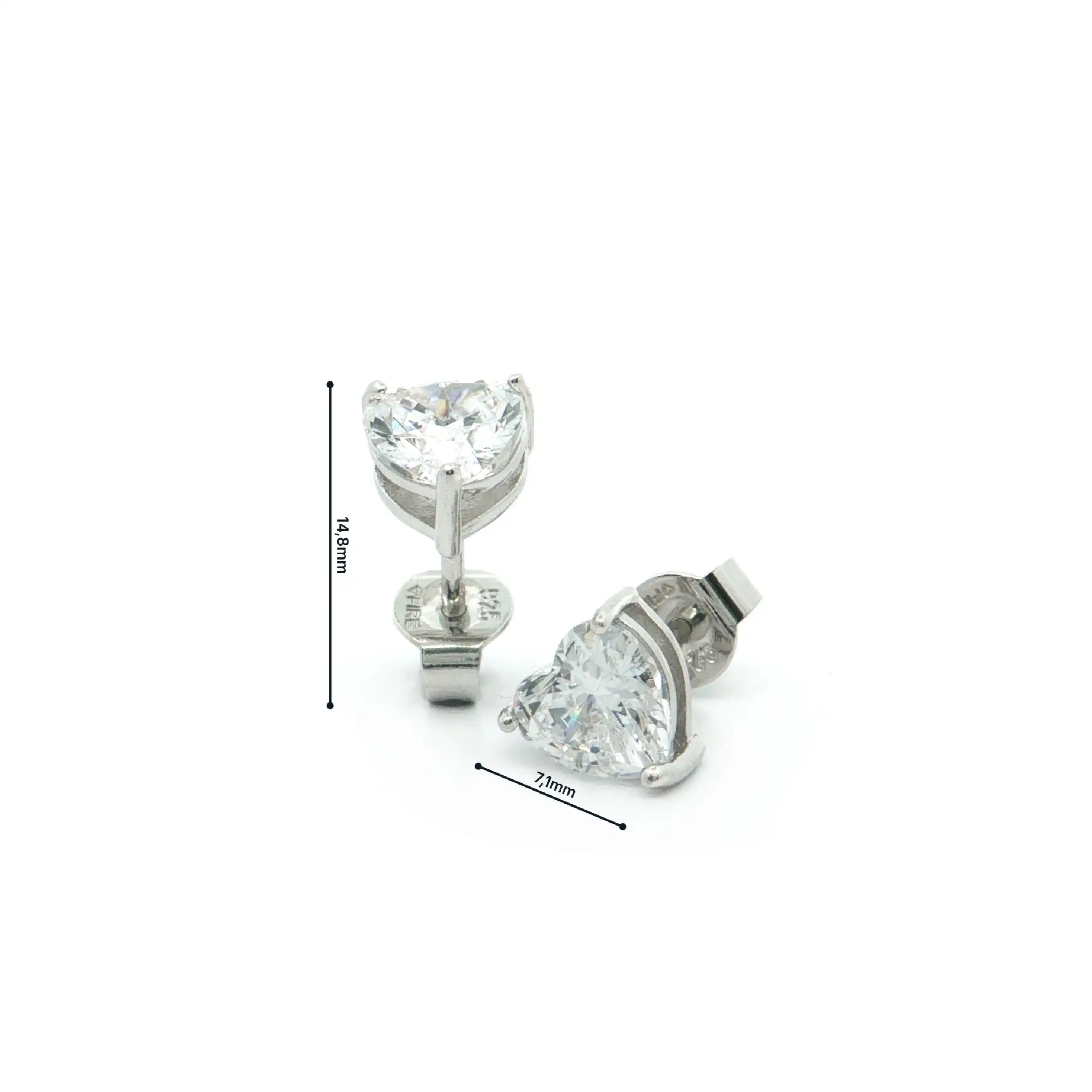 Ohrstecker Silber mit Zirkonia-Herzchen