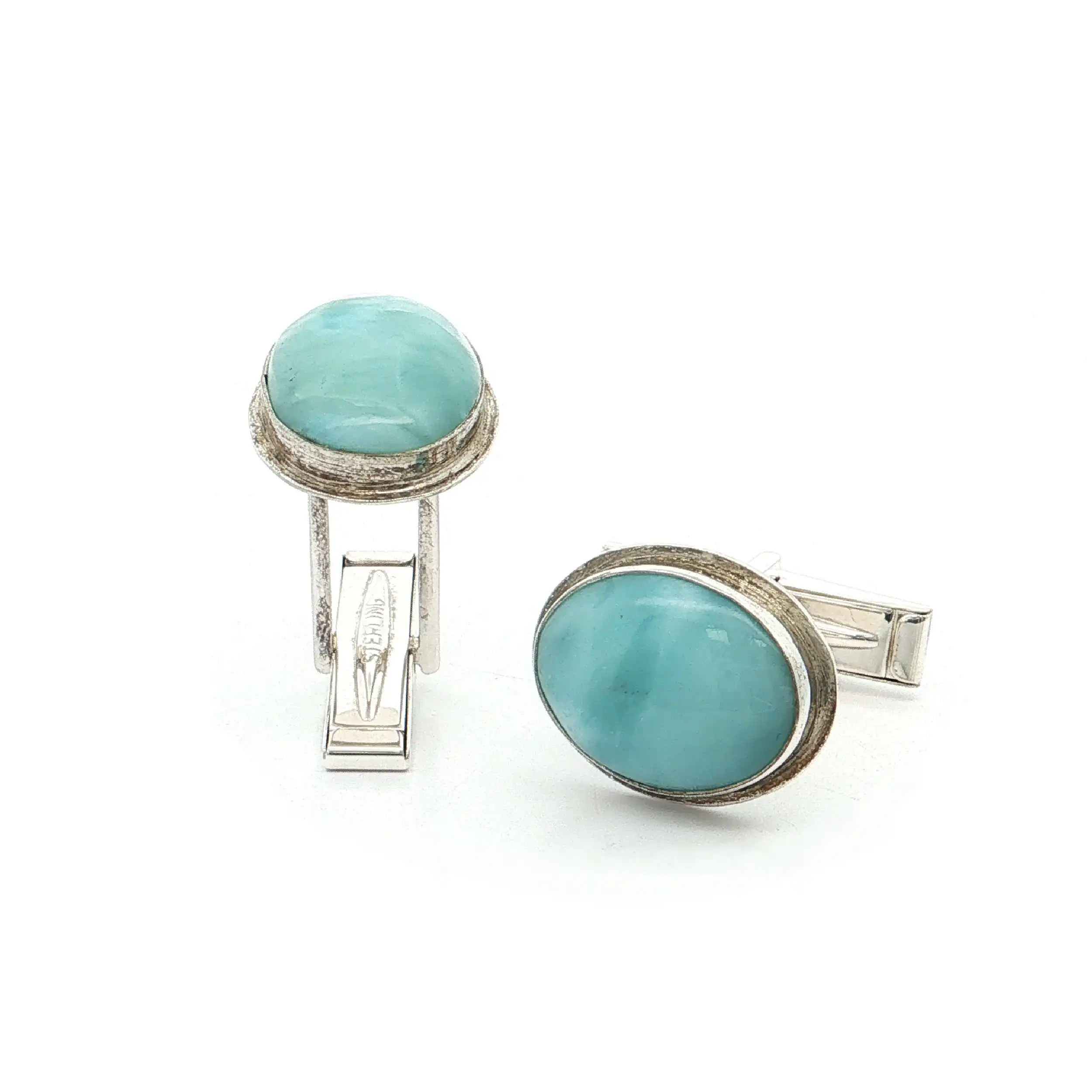 Manschettenknöpfe Silber mit Larimar