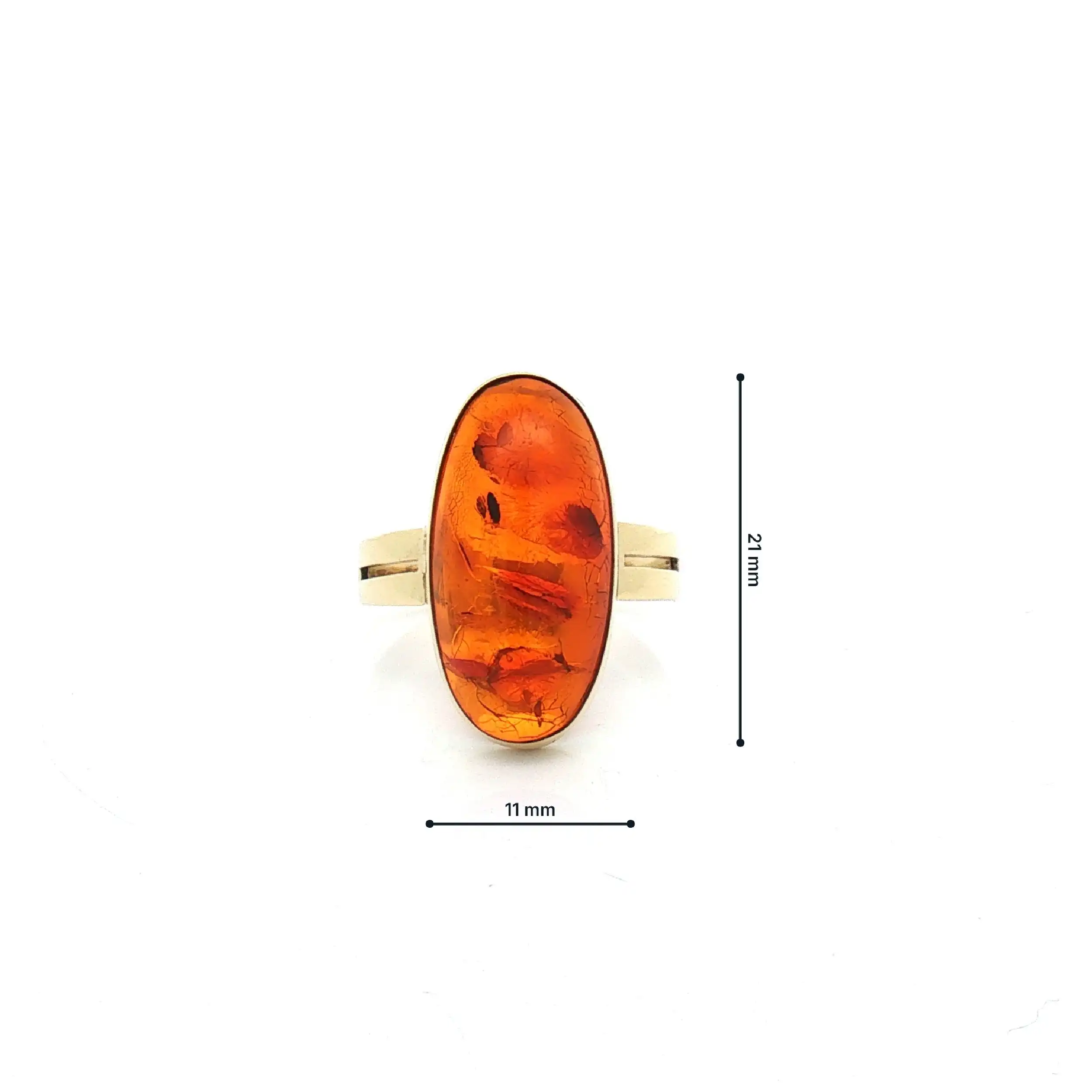 Ring Gelbgold mit Bernstein Cabochon